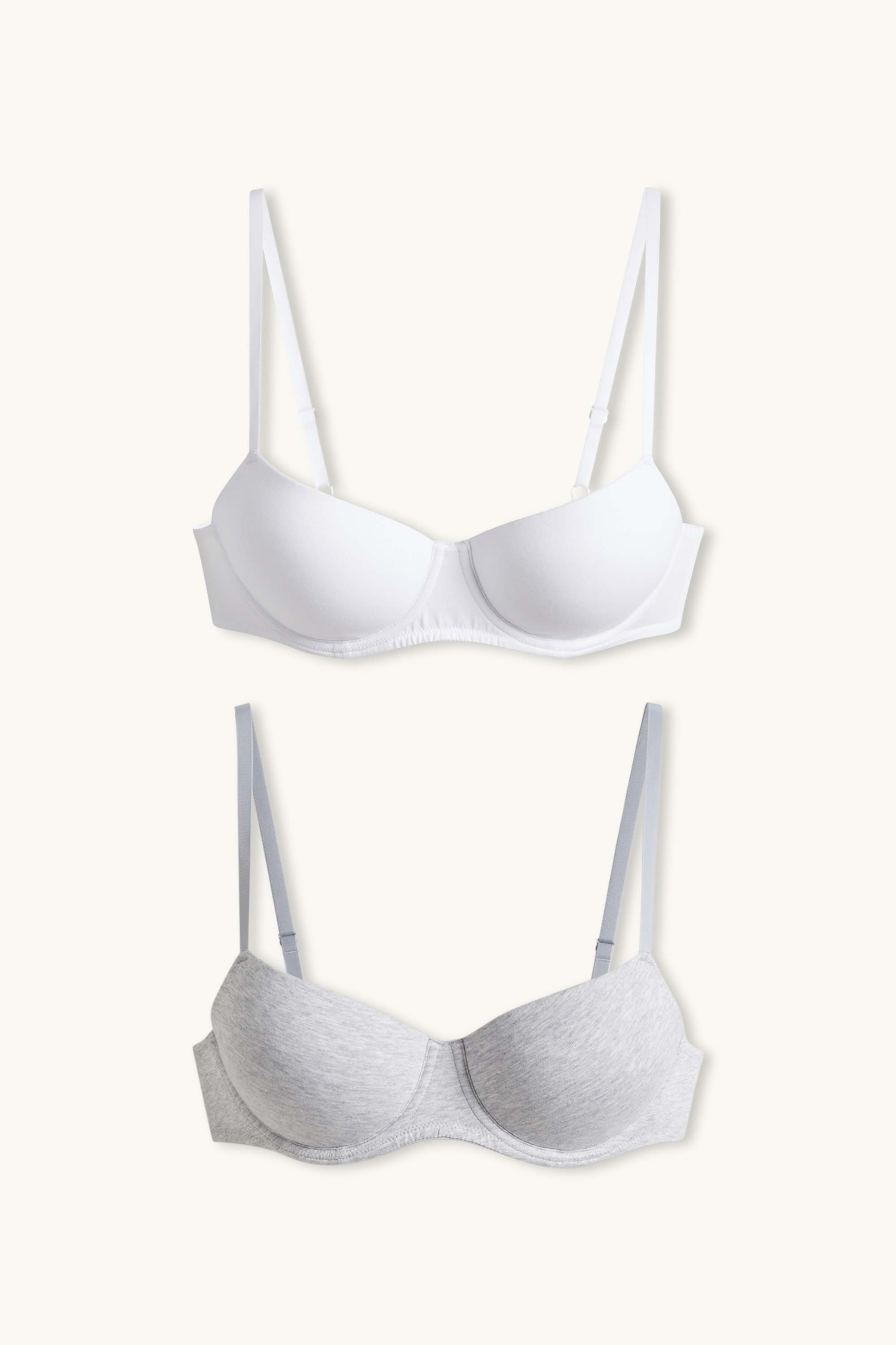 Multipack of 2 - underwire bra - DEMI - padded light gray-melange