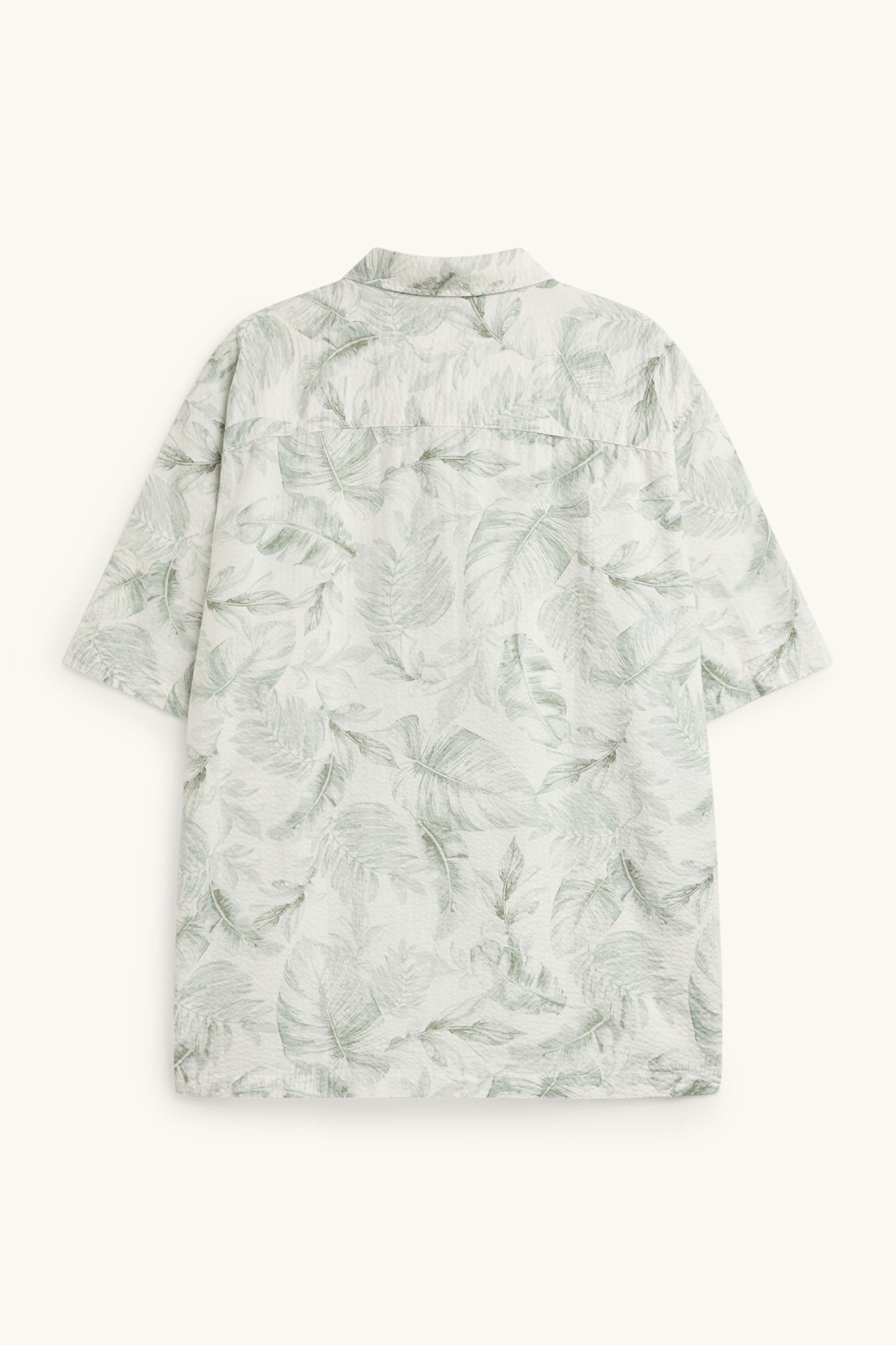 Shirt - regular fit - textured - patterned green / cremewhite