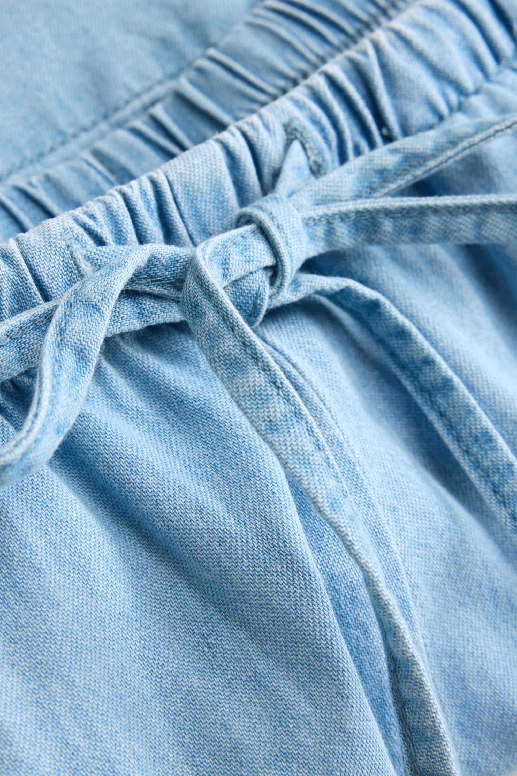 Denim shorts - mid-rise waist denim-light blue