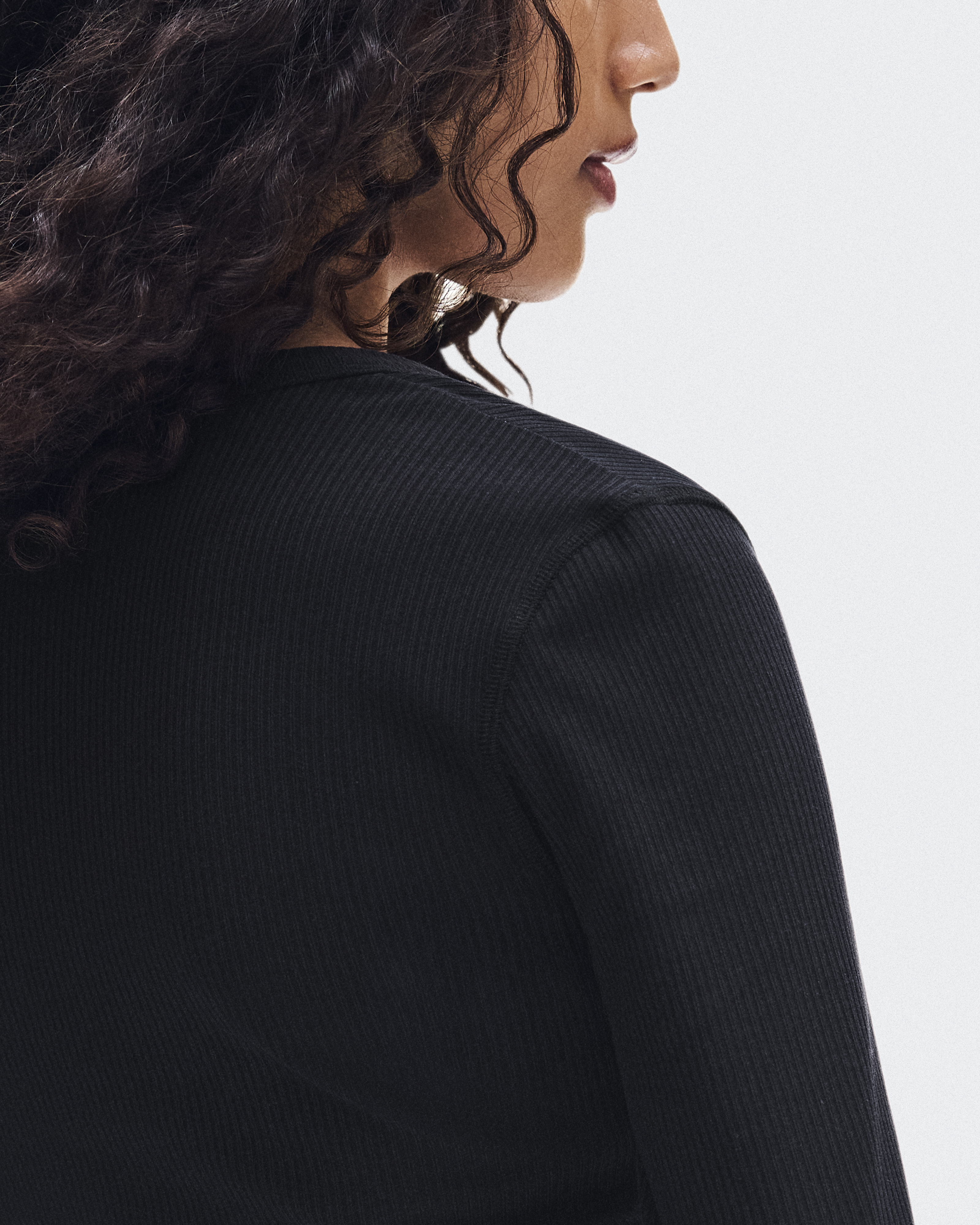 All-Day Ribbed Long-T - Black