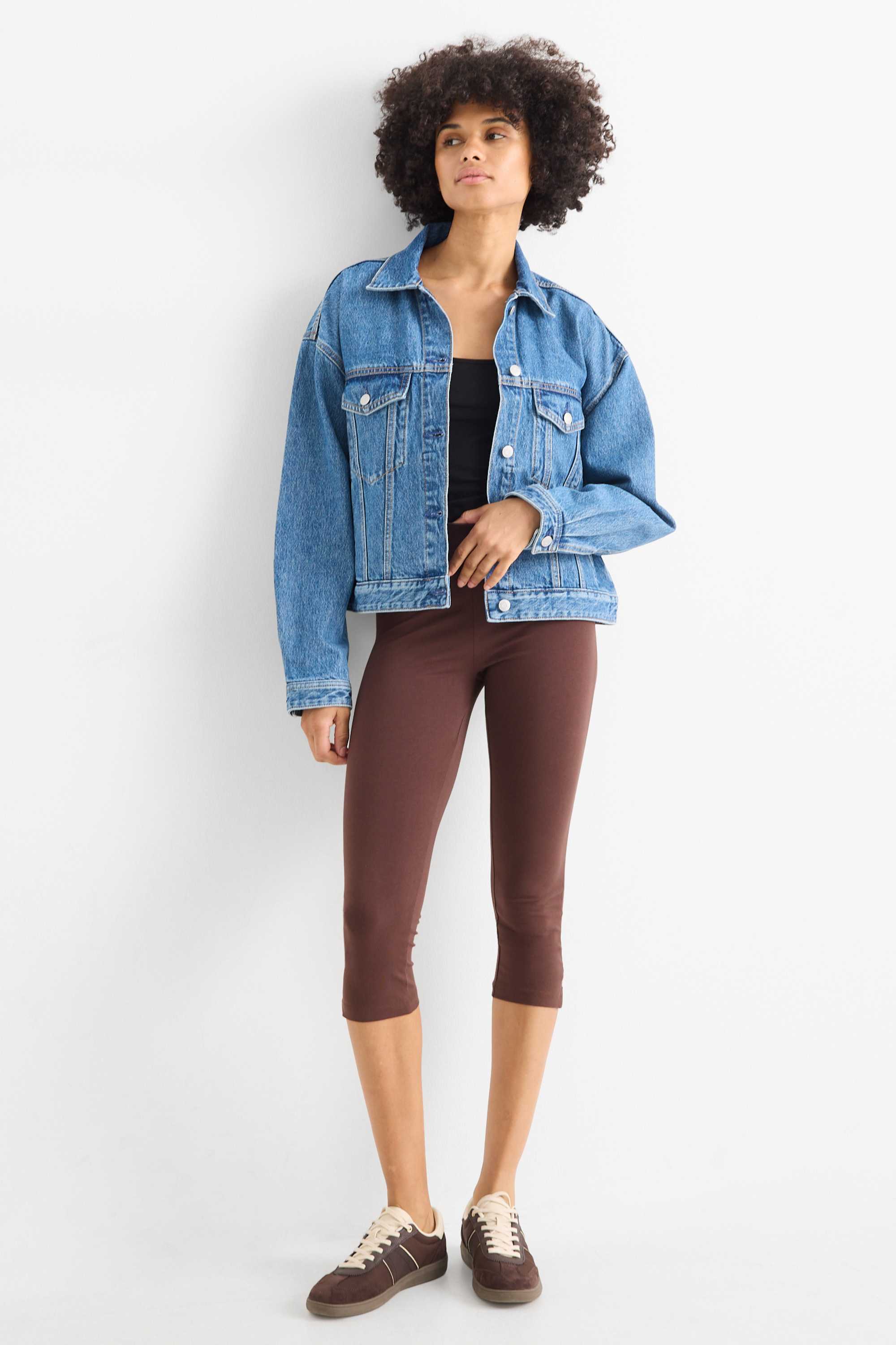 Multipack of 2 - capri leggings brown