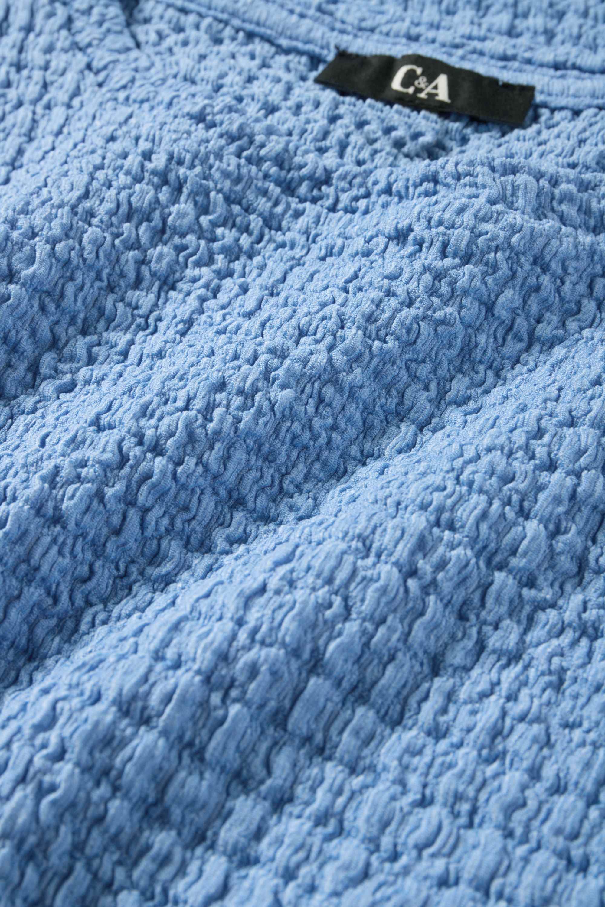 T-shirt - regular fit - textured blue
