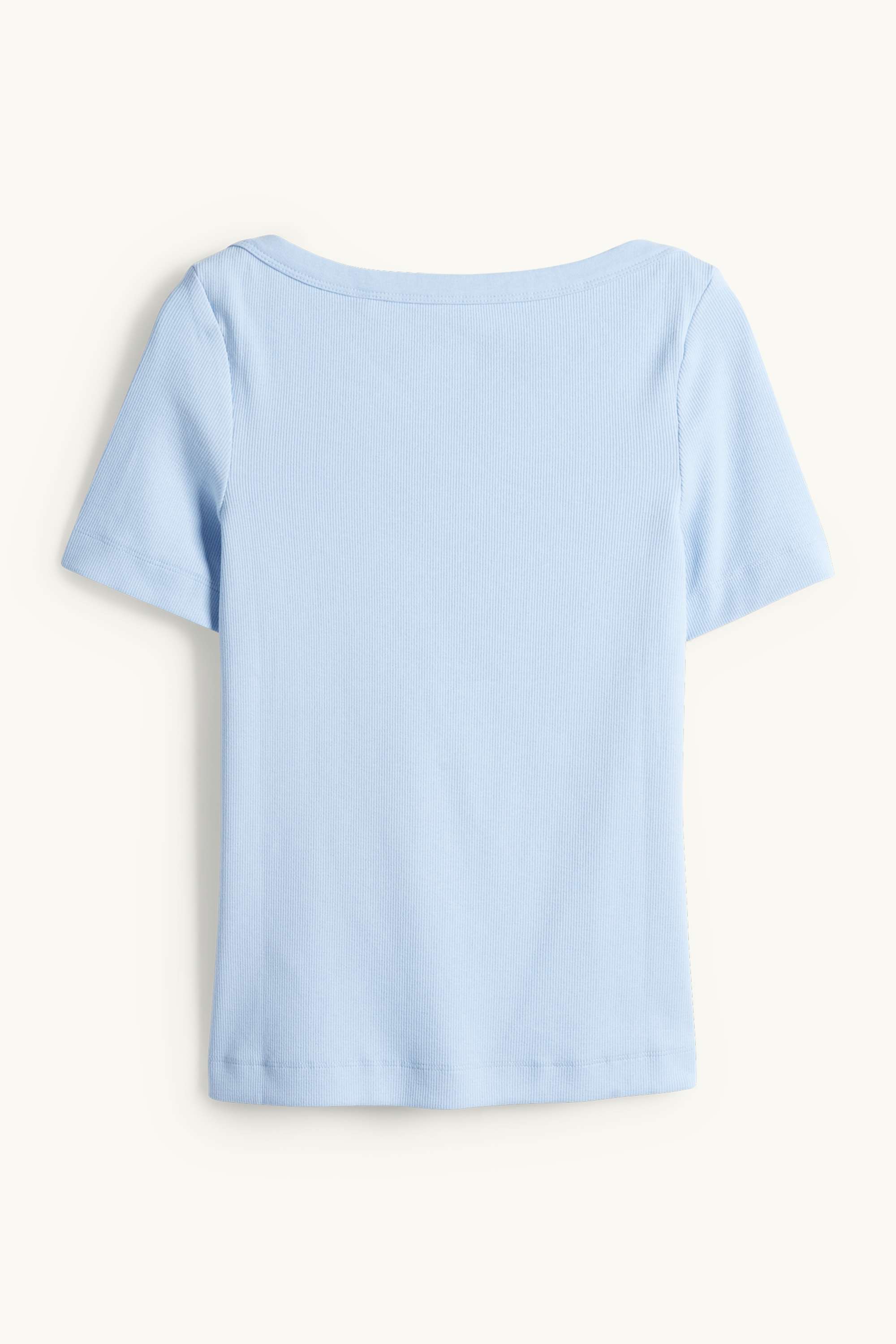 T-shirt - slim fit - ribbed light blue