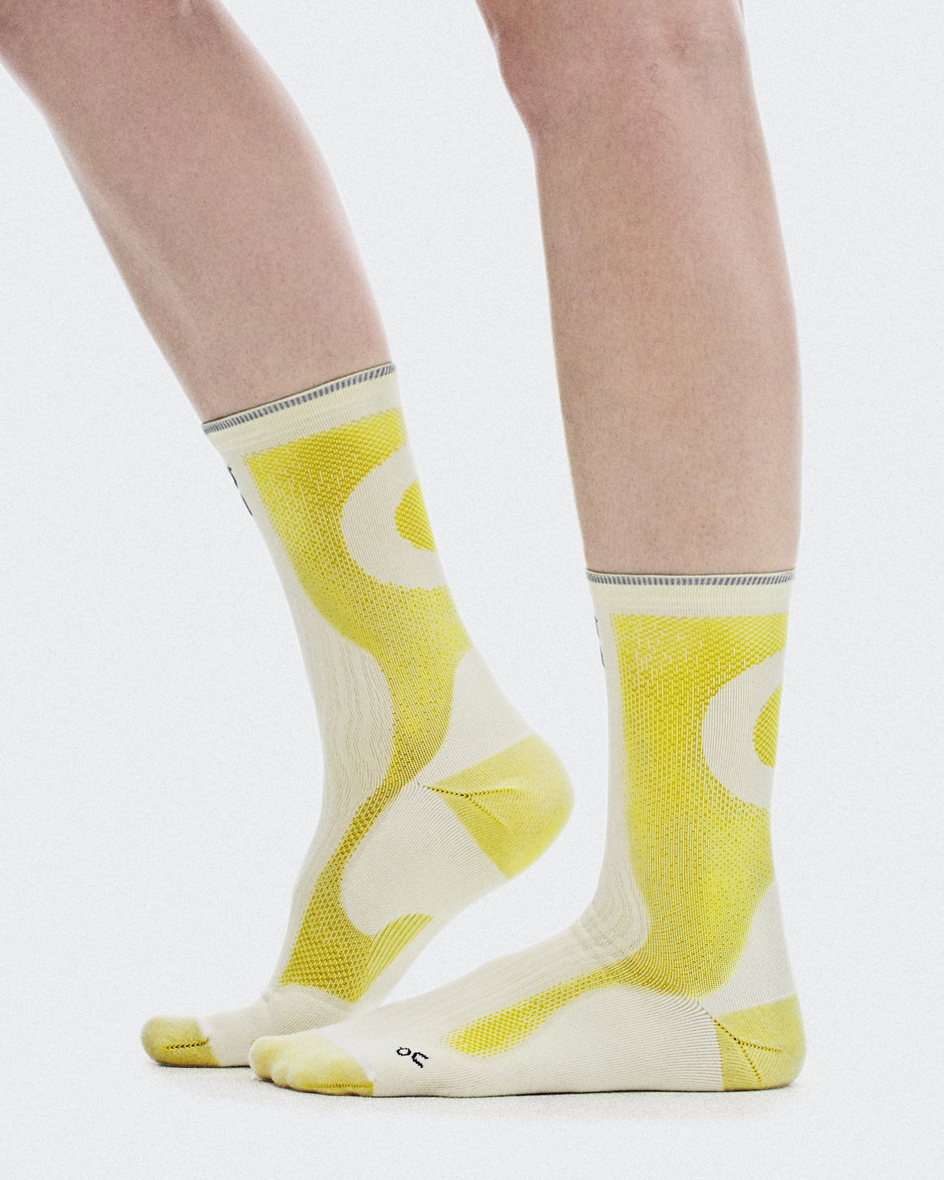 Elite Run Sock High Hyper - White | Lime