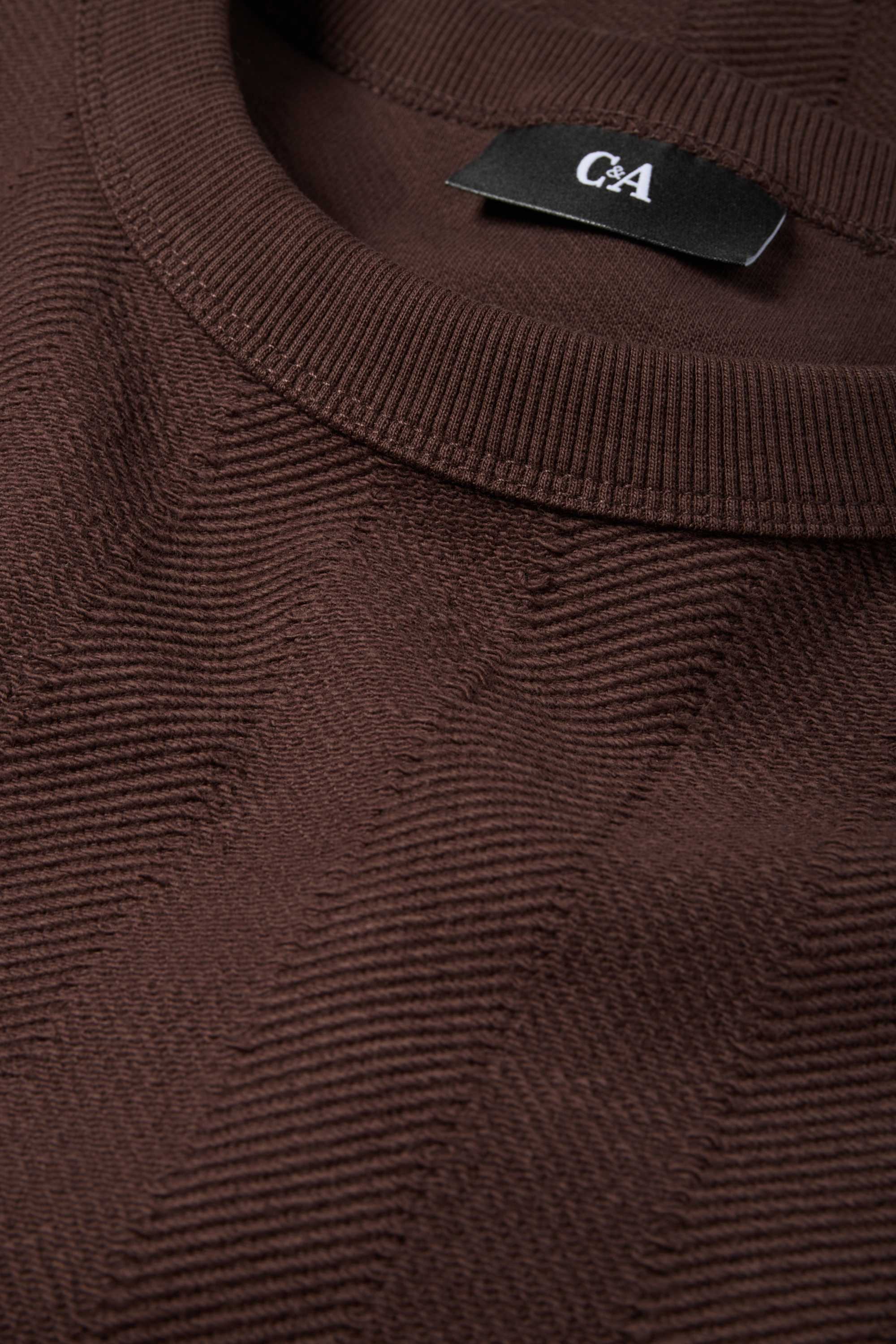 Sweatshirt - textured dark brown