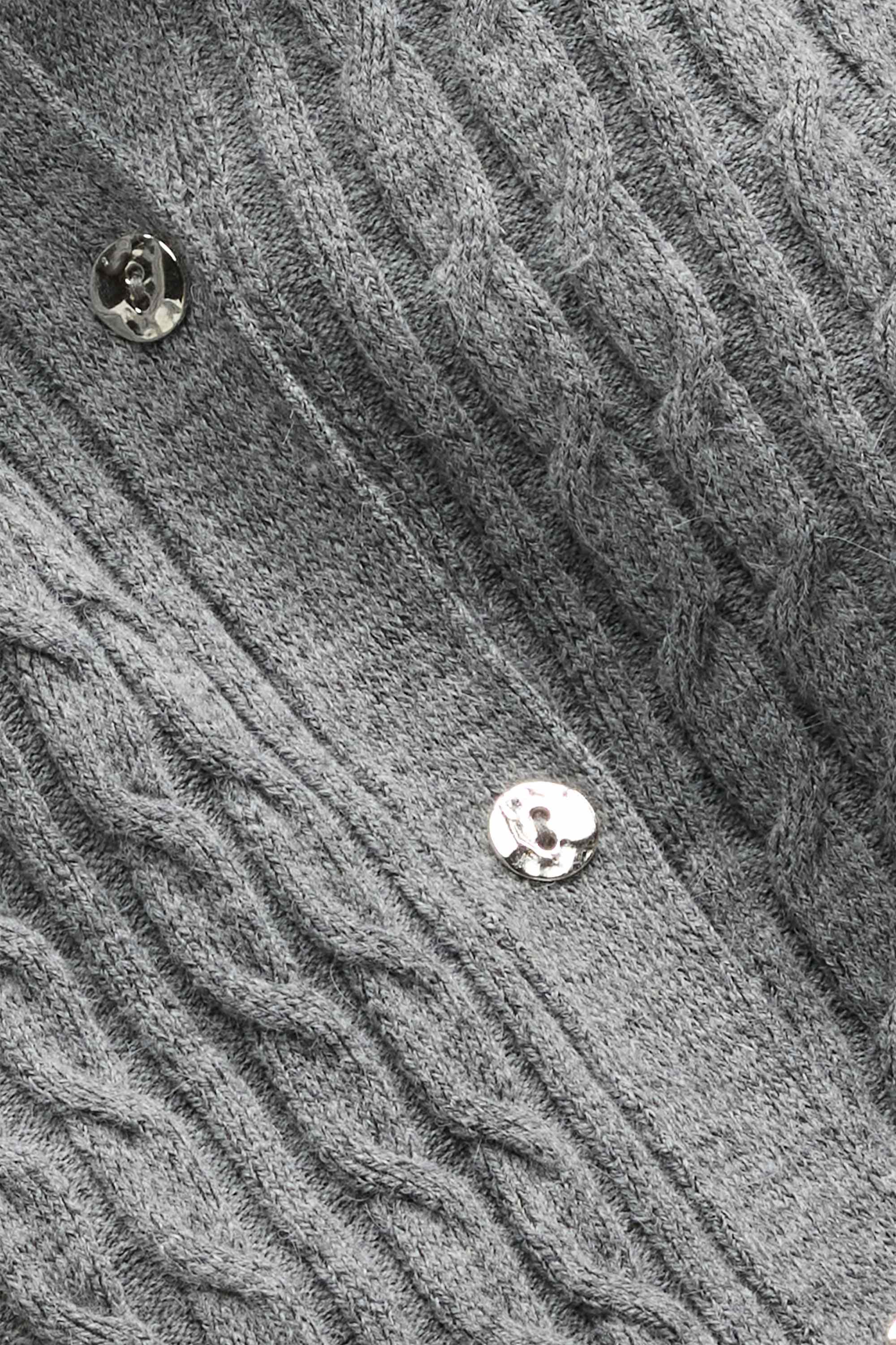 Cardigan - cable knit pattern gray