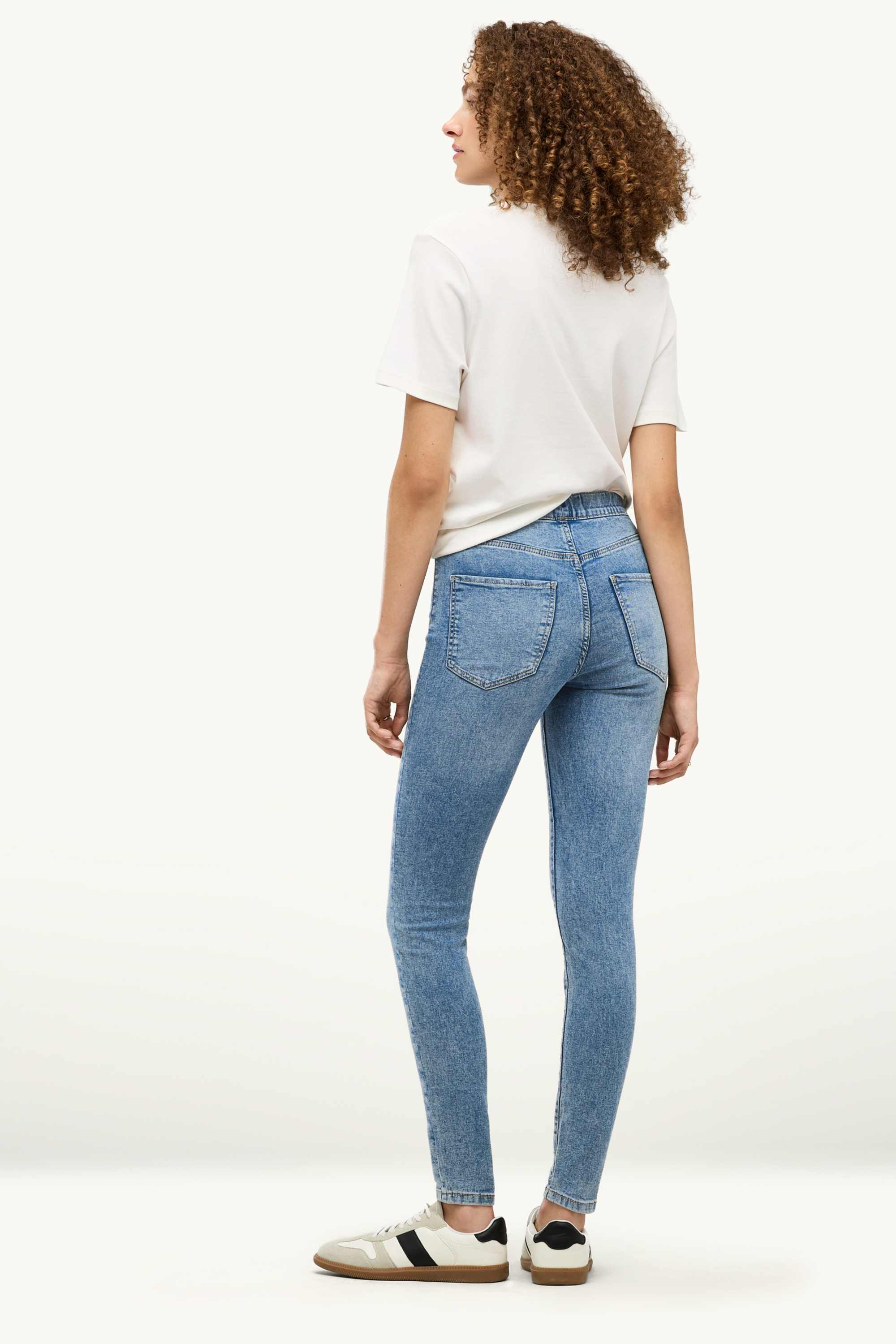 Jegging jeans - mid-rise waist denim-light blue (2)