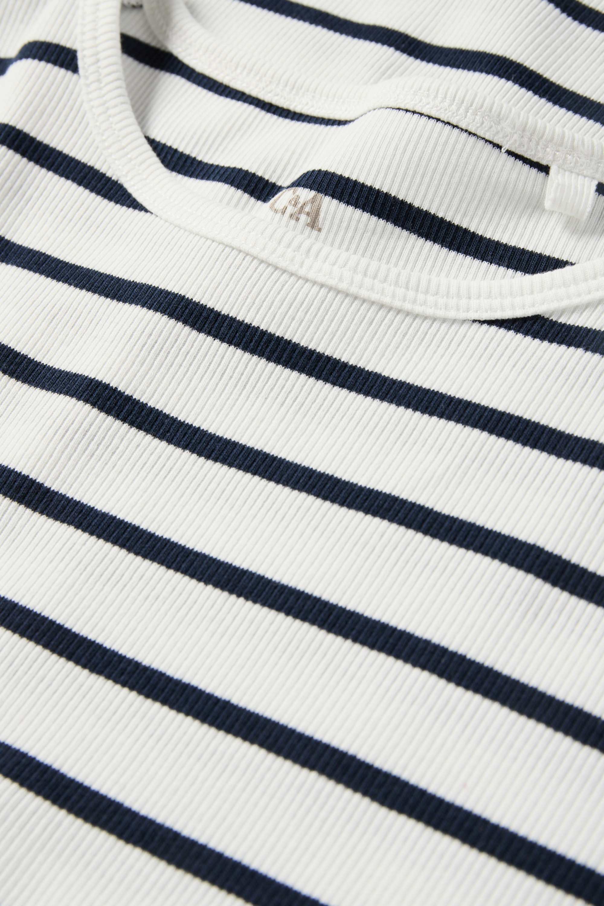 T-shirt - slim fit - ribbed - striped white / black