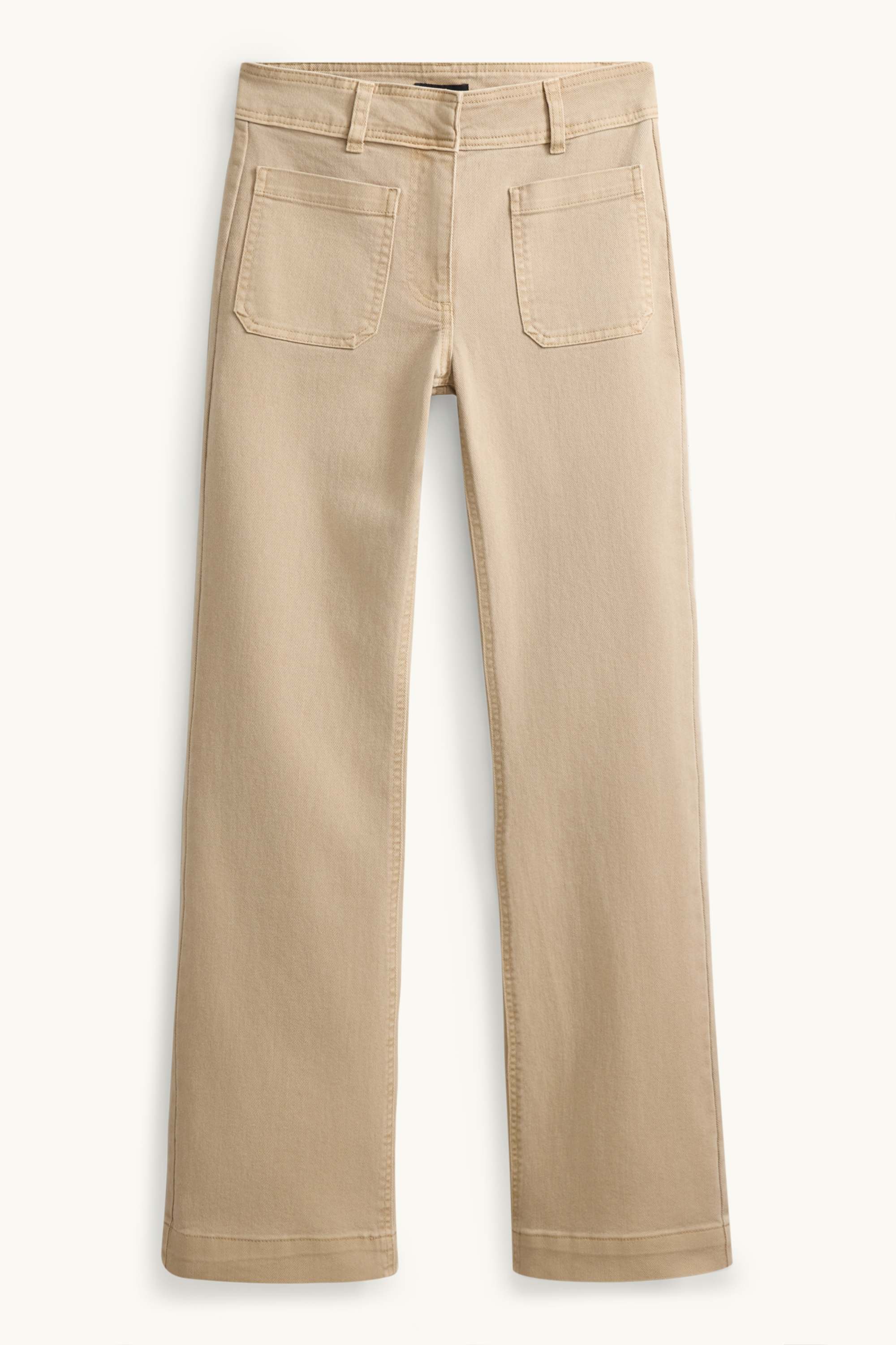 Flared jeans - mid-rise waist beige
