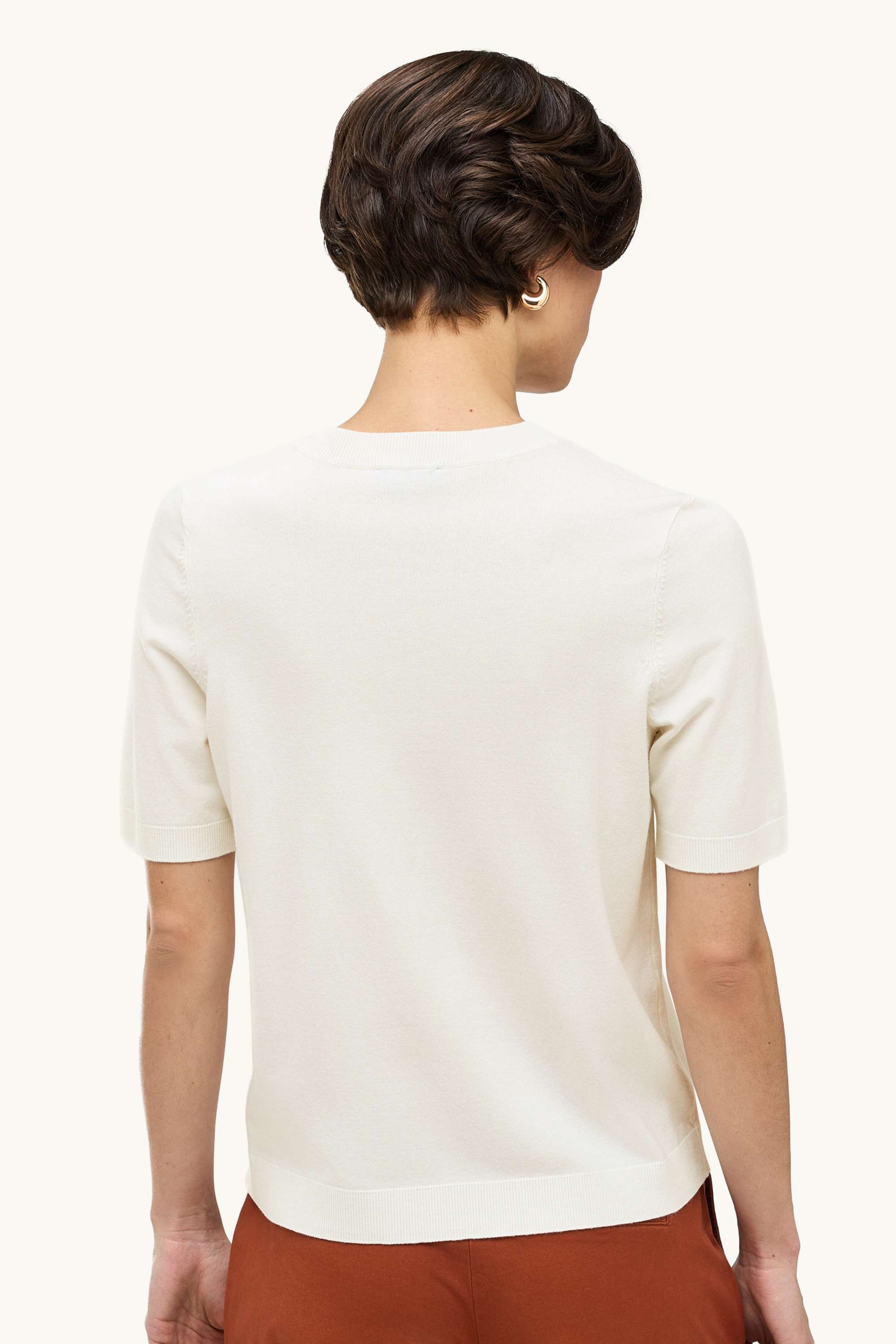 Knitted jumper - short sleeve white