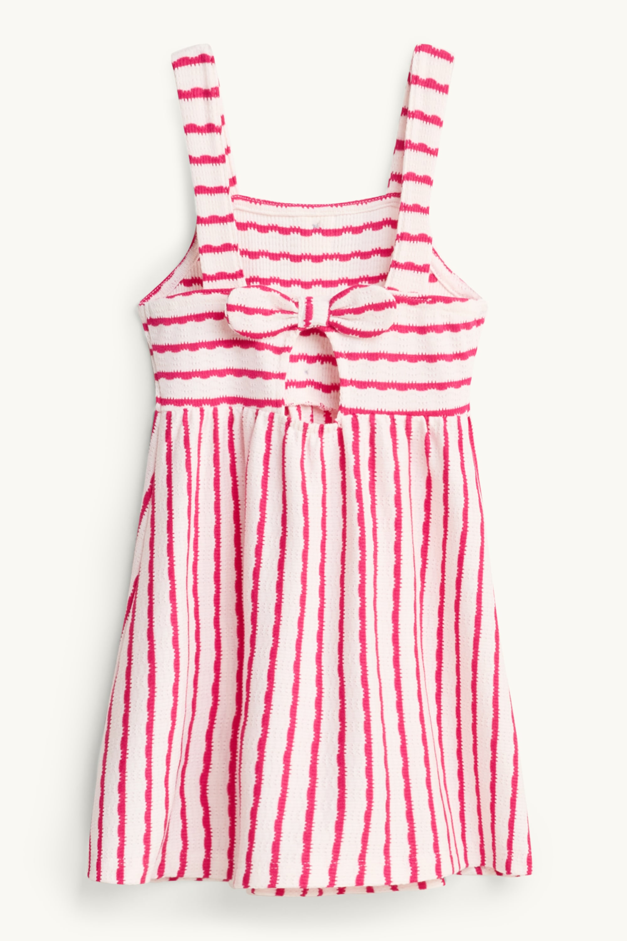 Knitted dress - striped white / pink