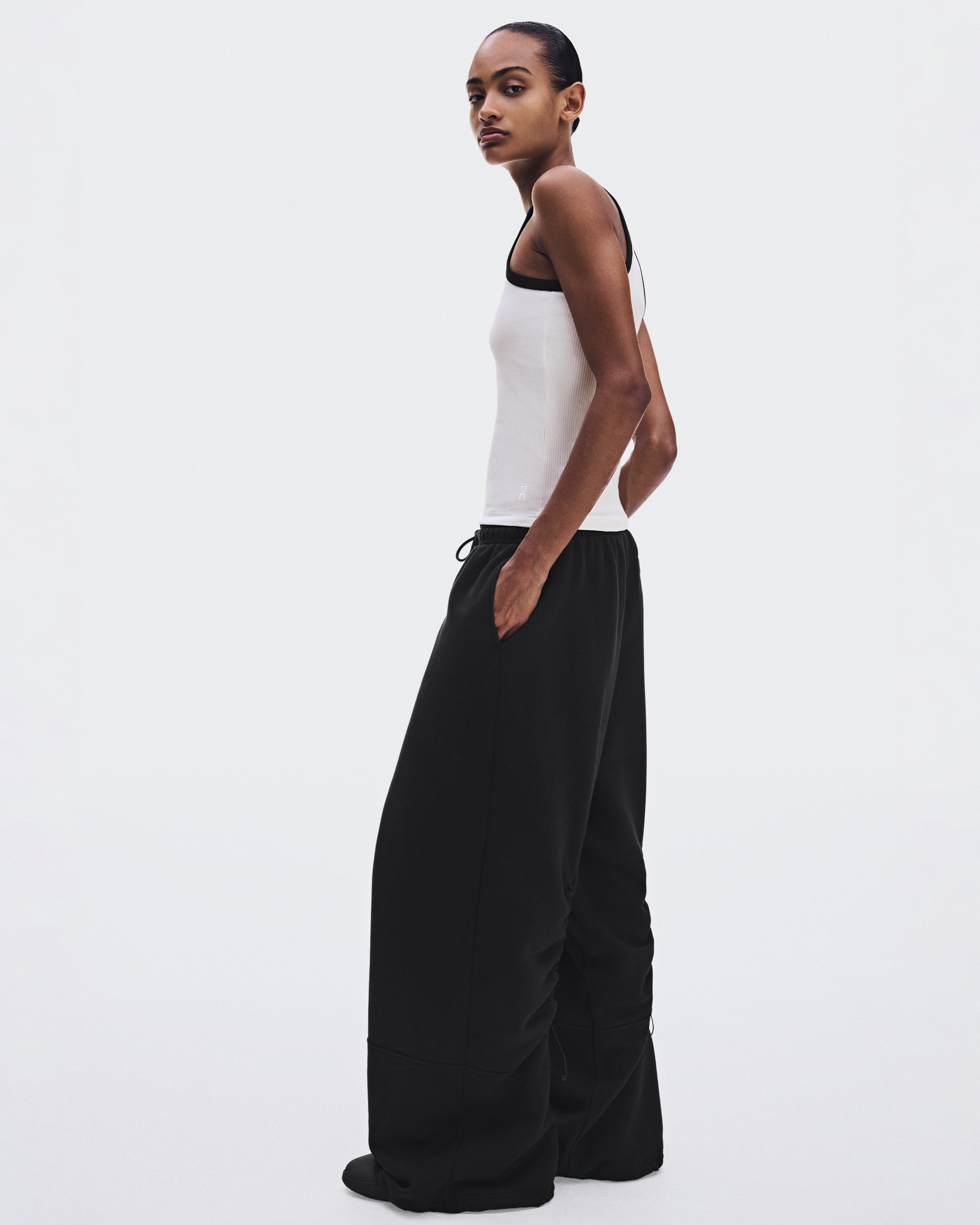 All-Day Ribbed Tank - Ivory | Black