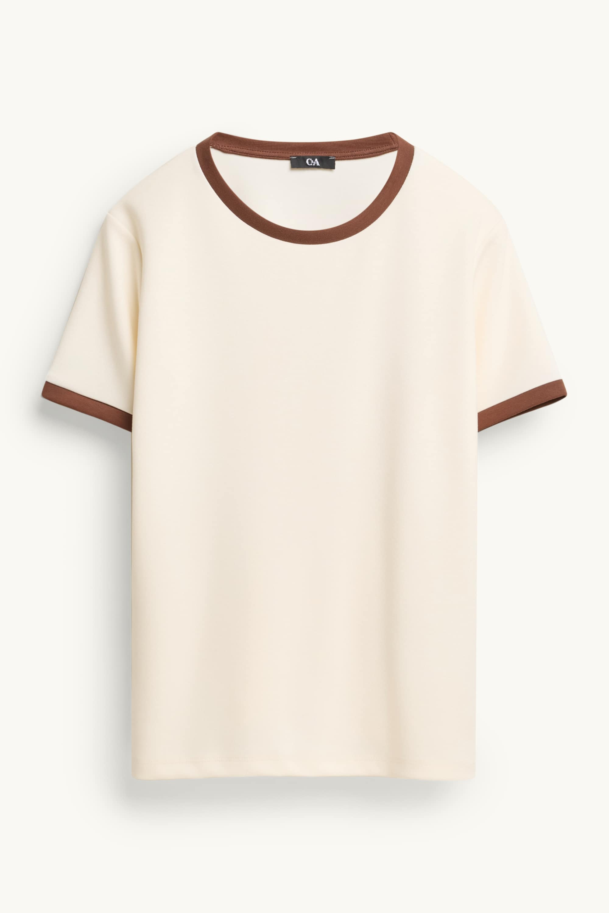 T-shirt - relaxed fit brown / cremewhite