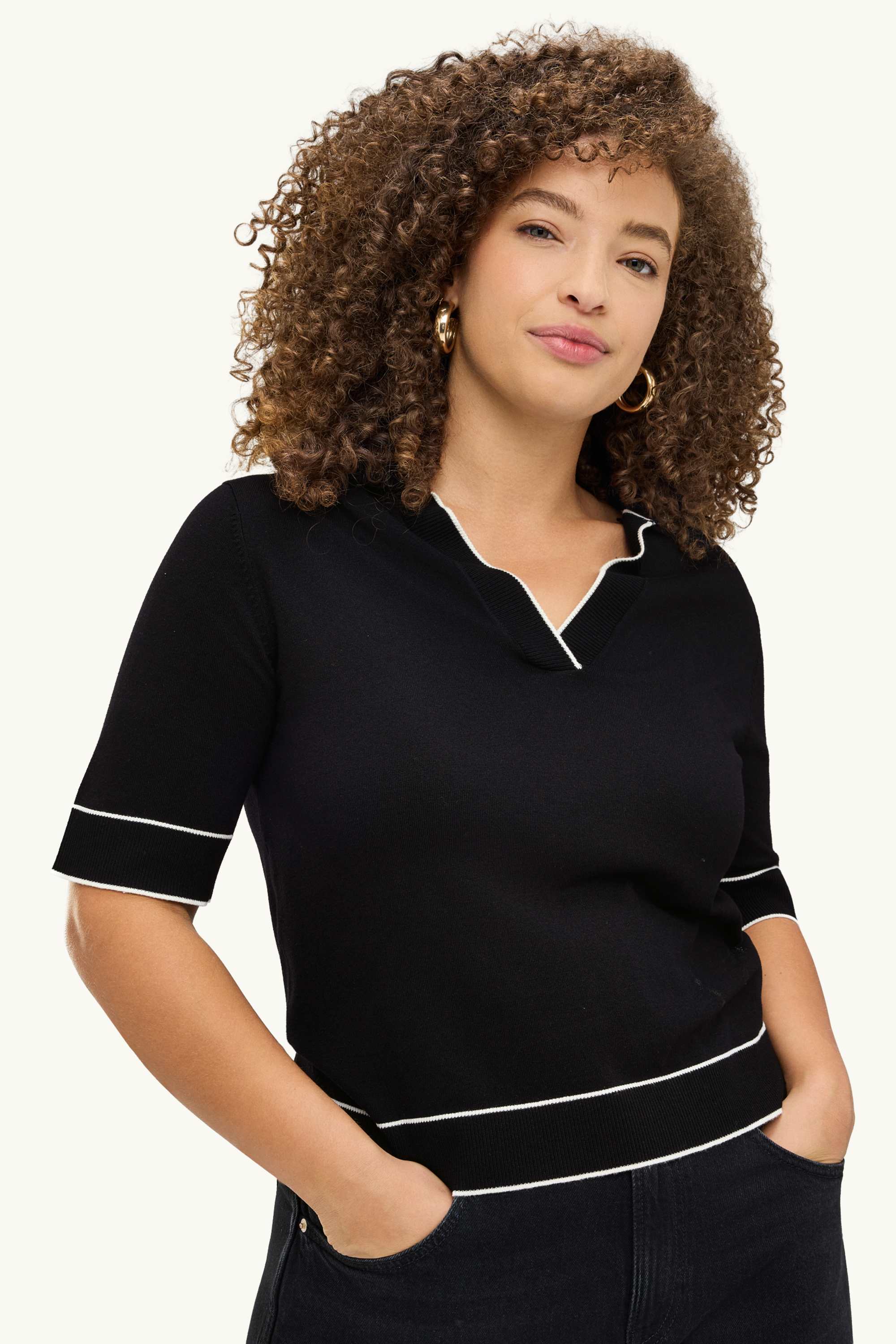 Jumper - short sleeve black / white