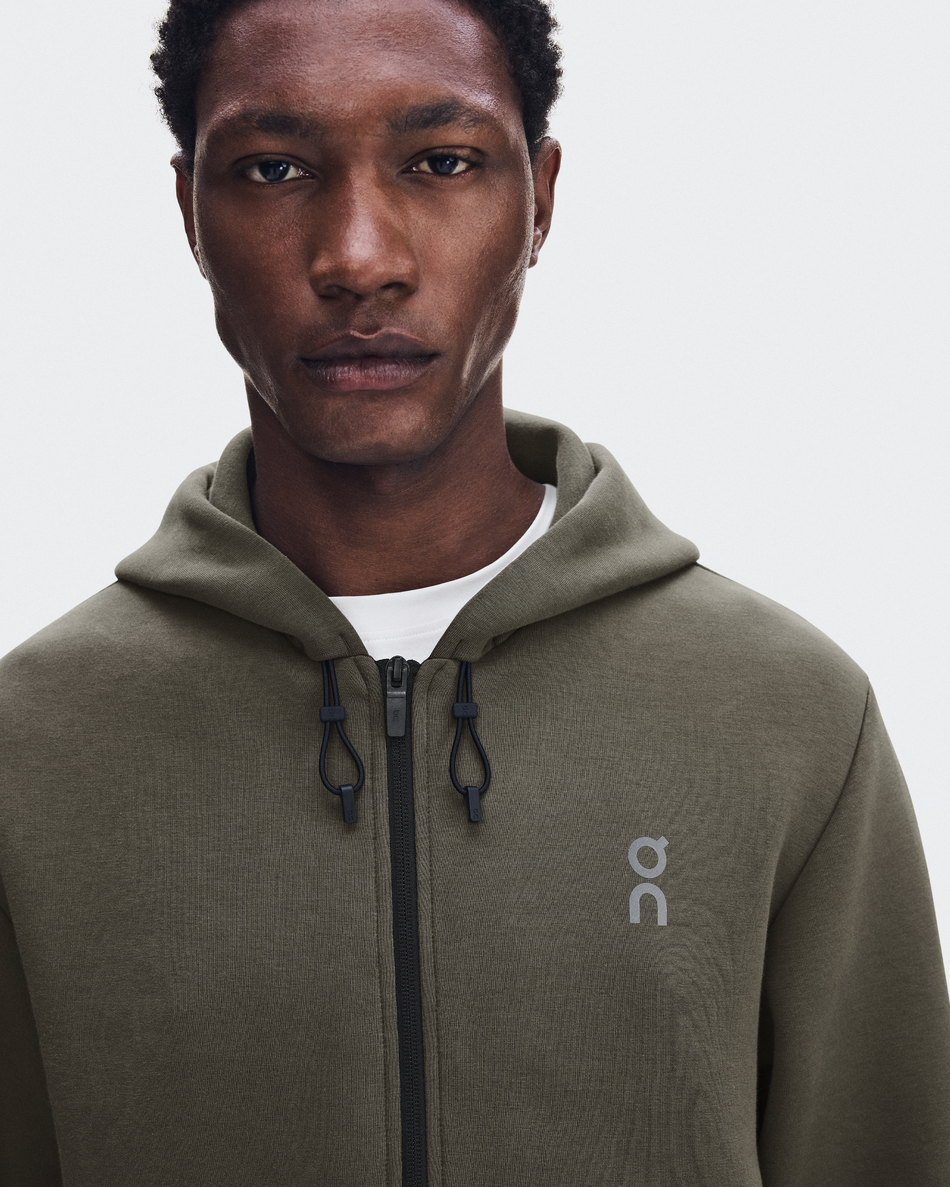 Focus Tech Zip Hoodie - Bark