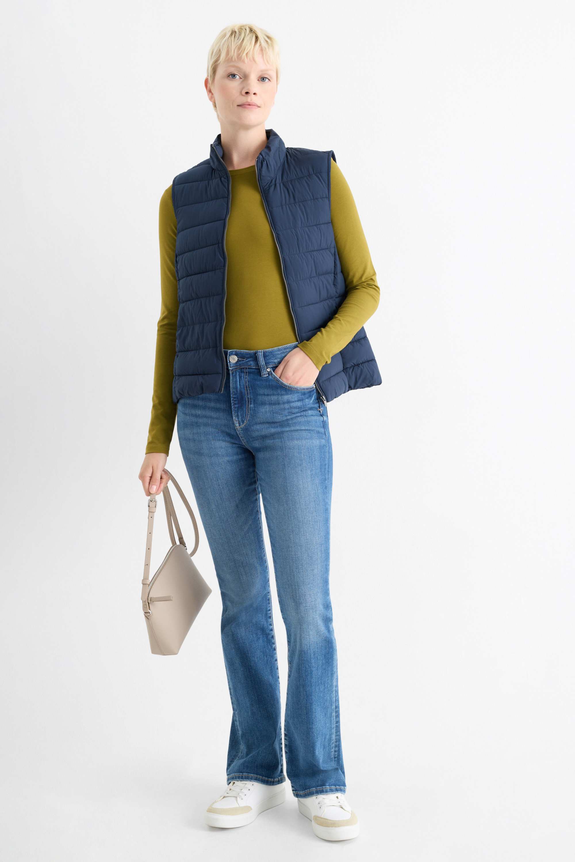 Long sleeve top - slim fit khaki