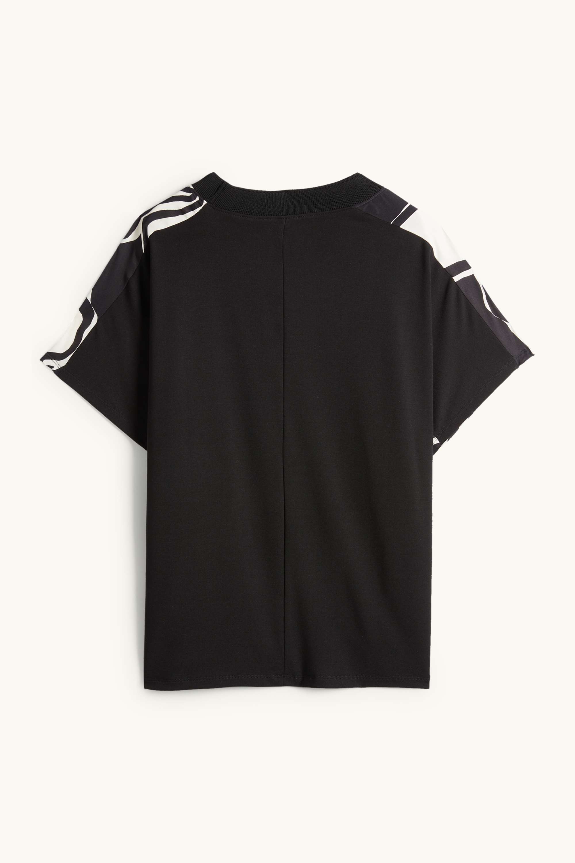 T-shirt - relaxed fit - floral black / beige (1)