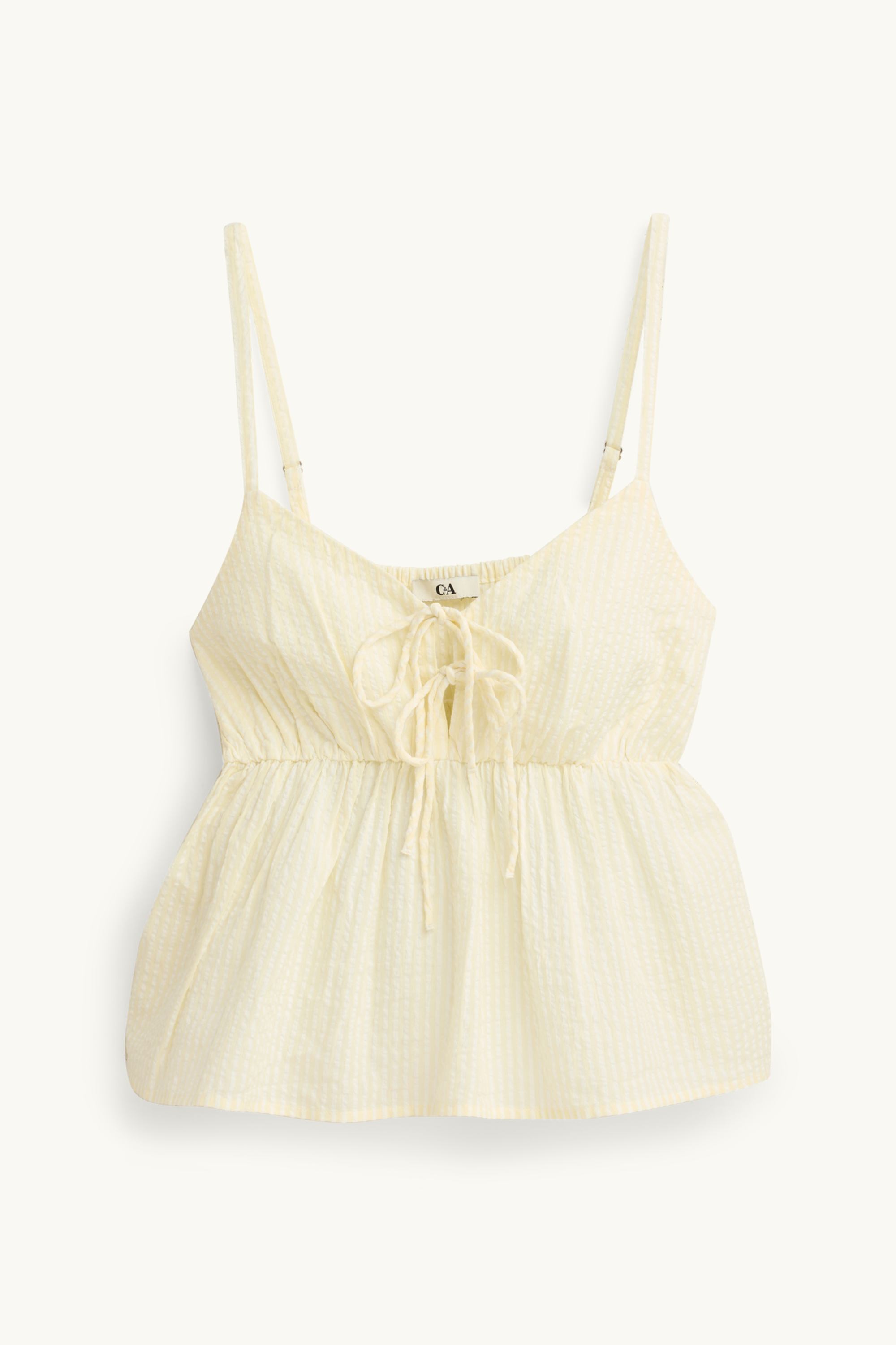 Blouse top - striped yellow