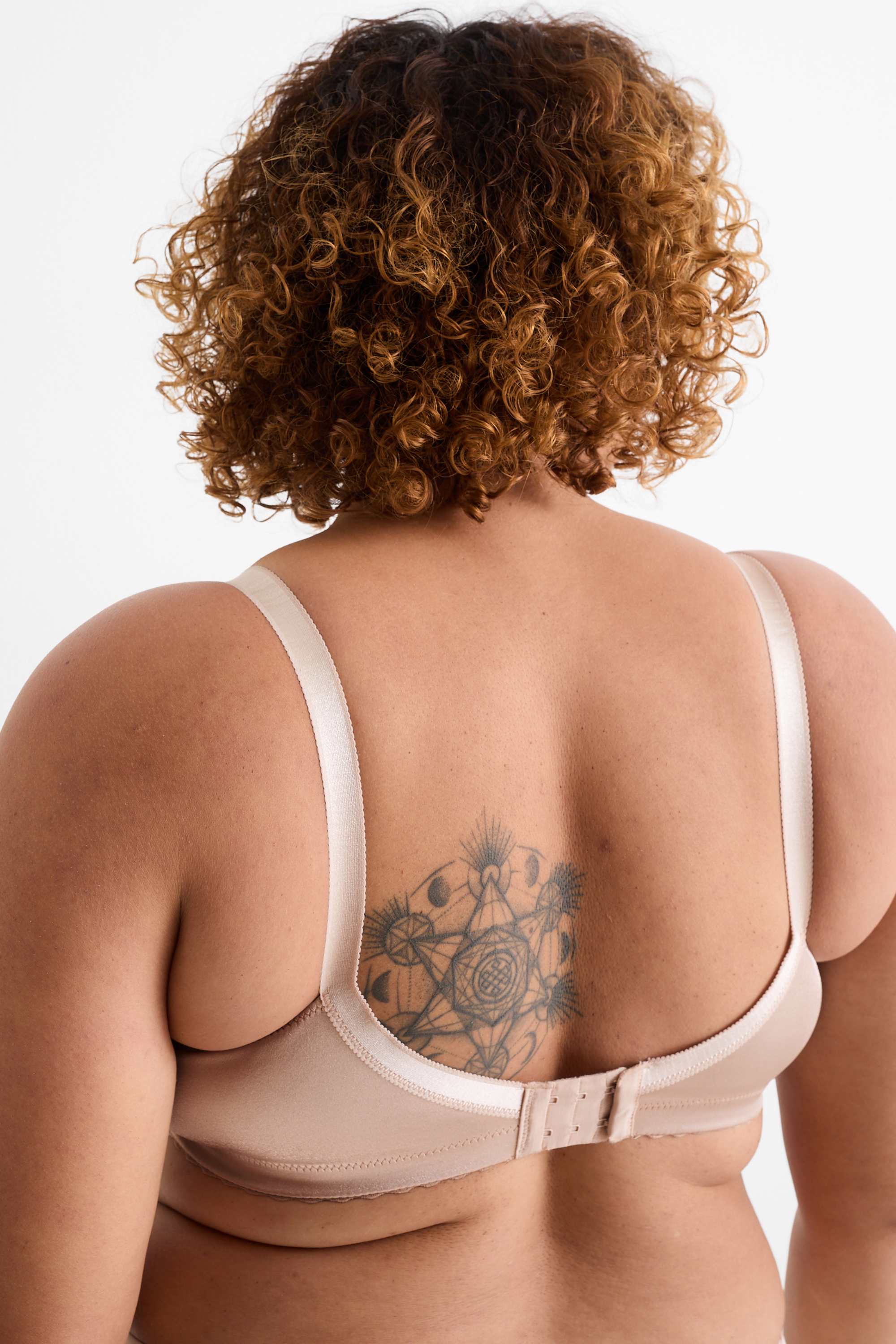 Non-wired minimiser bra - shiny beige
