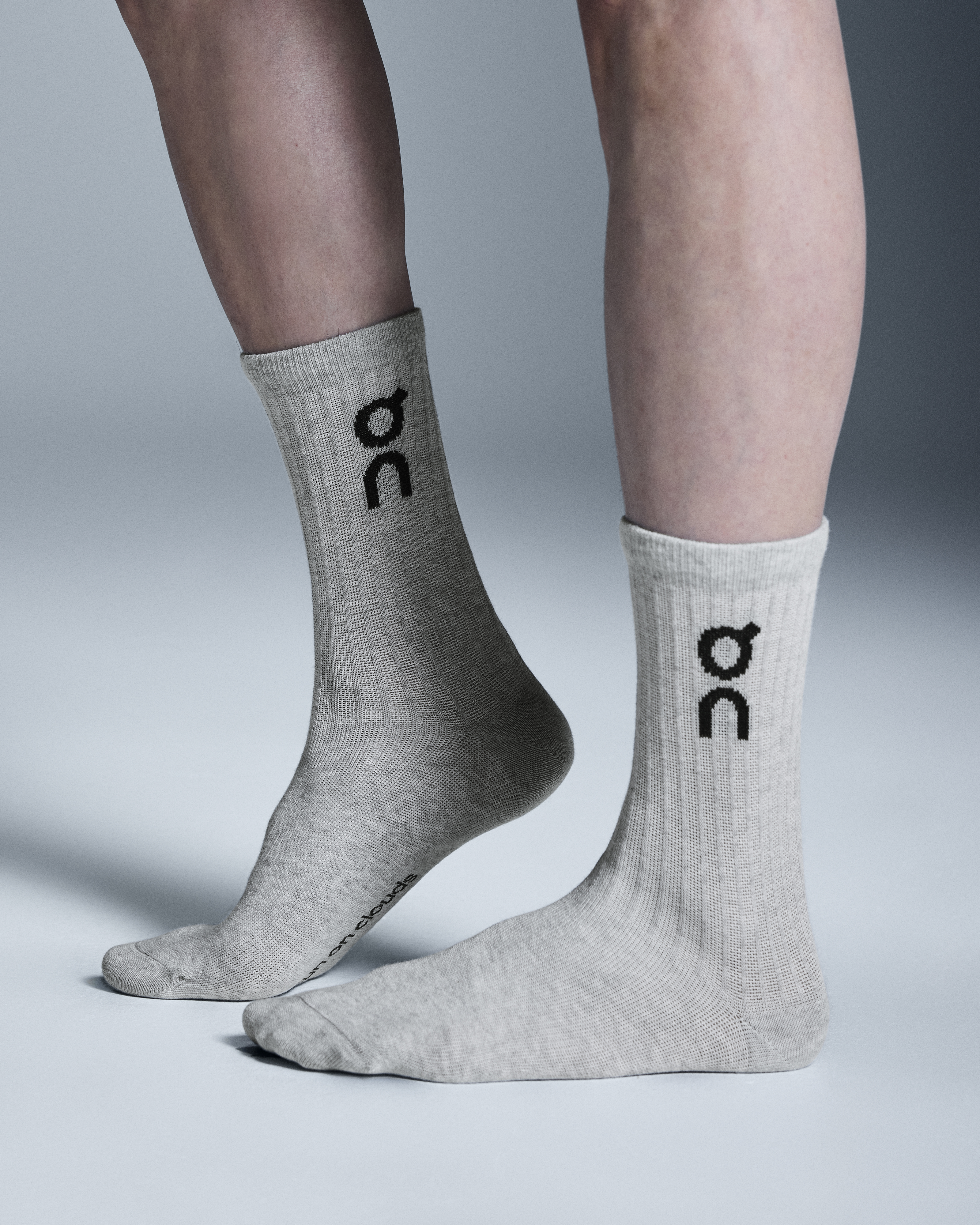 Logo Sock High 3P - Heather Gray
