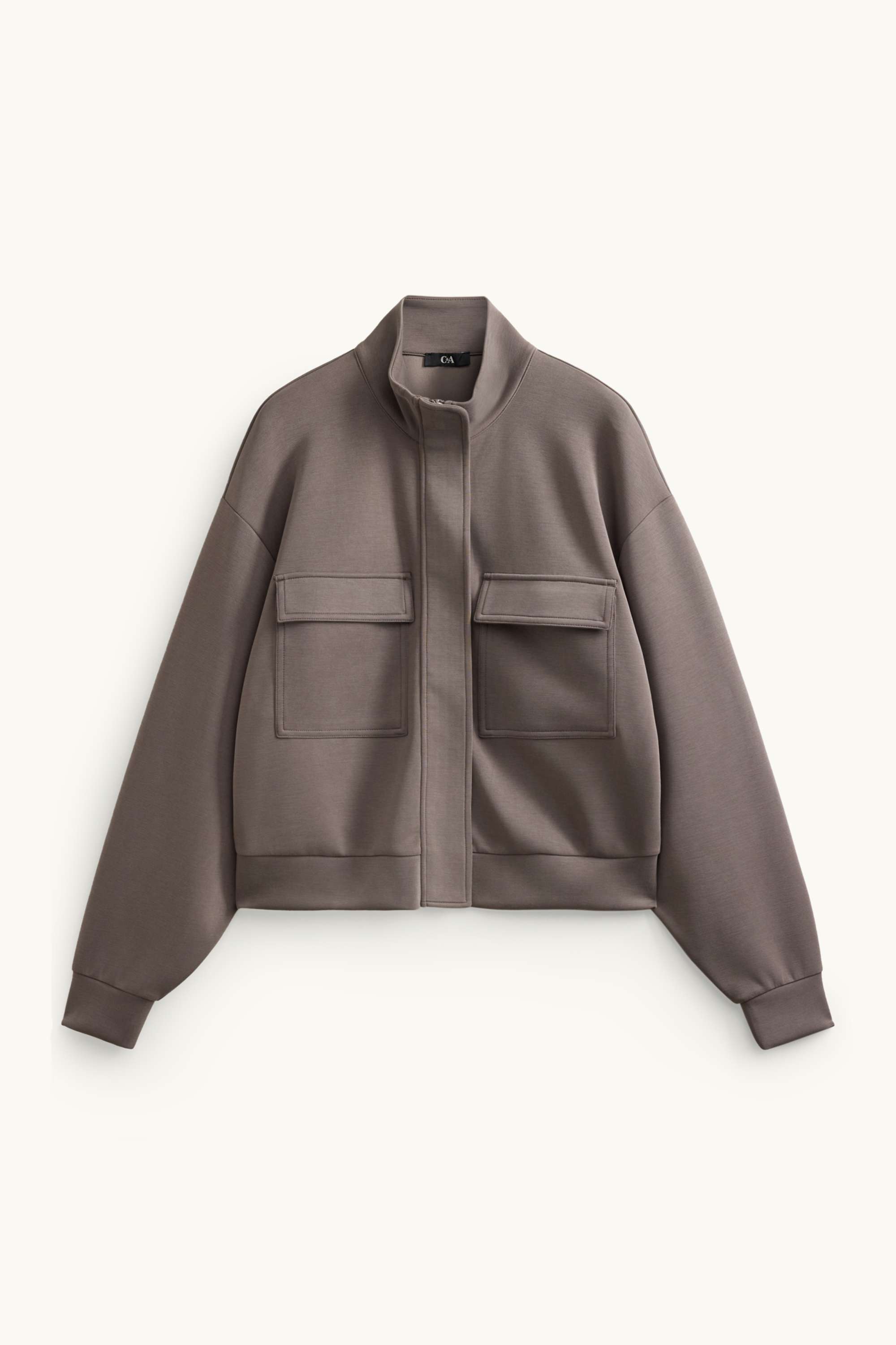 Zip-through sweatshirt taupe