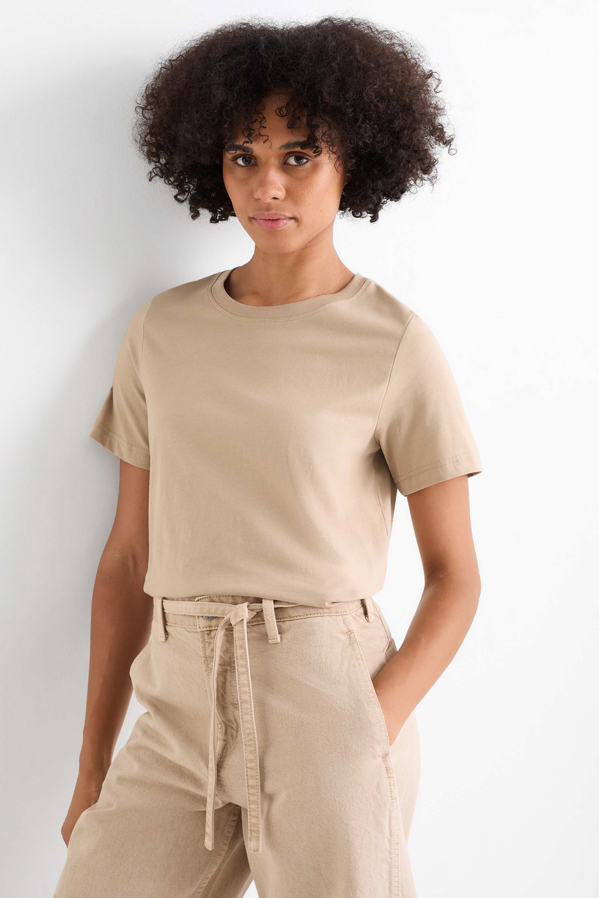 T-shirt - regular fit beige