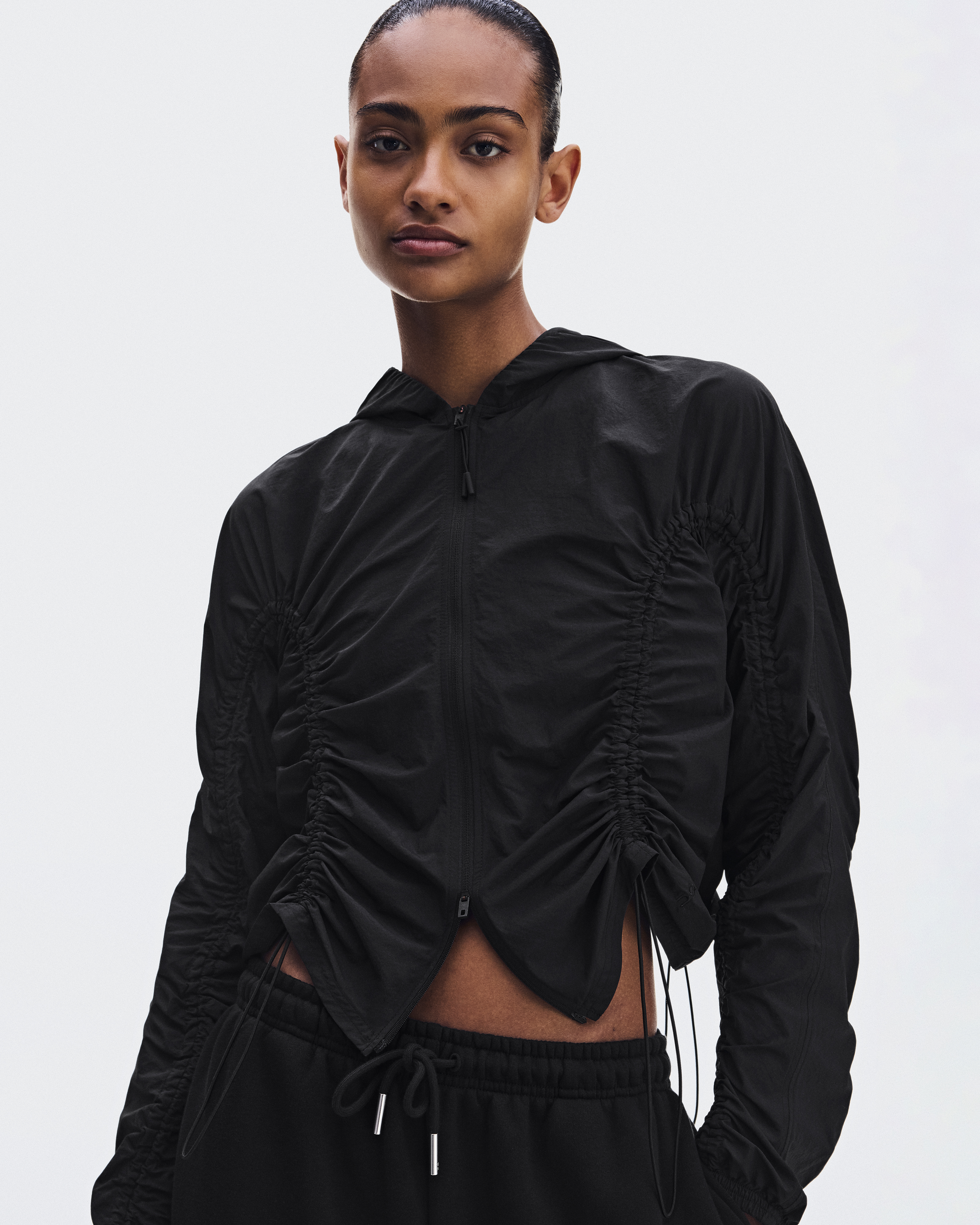 Ruched Lightweight Jacket - Black