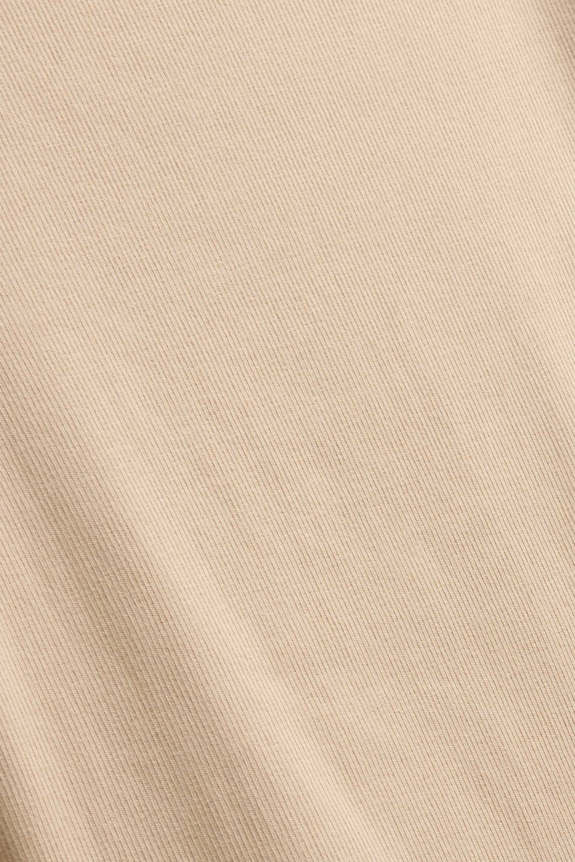 Long sleeve top - slim fit - ribbed nougat coloured