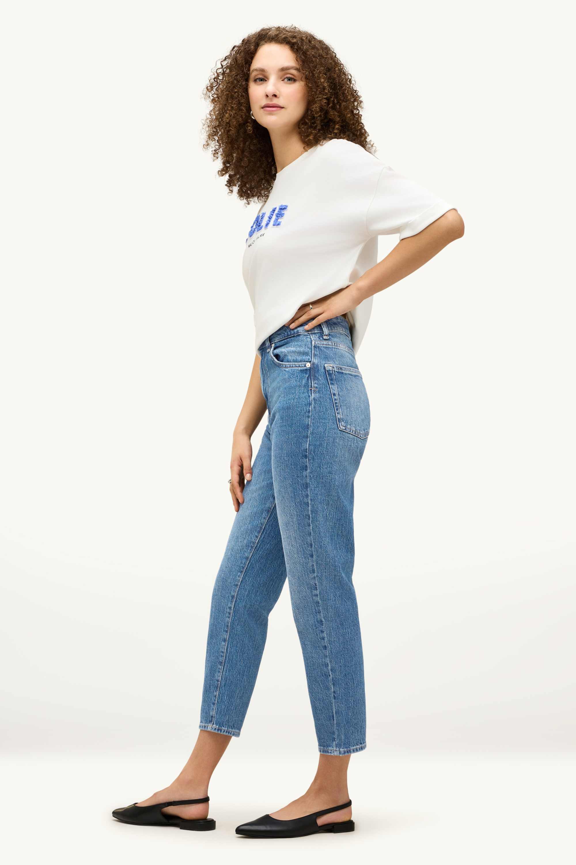 Mom jeans - high waist - LYCRA® blue denim