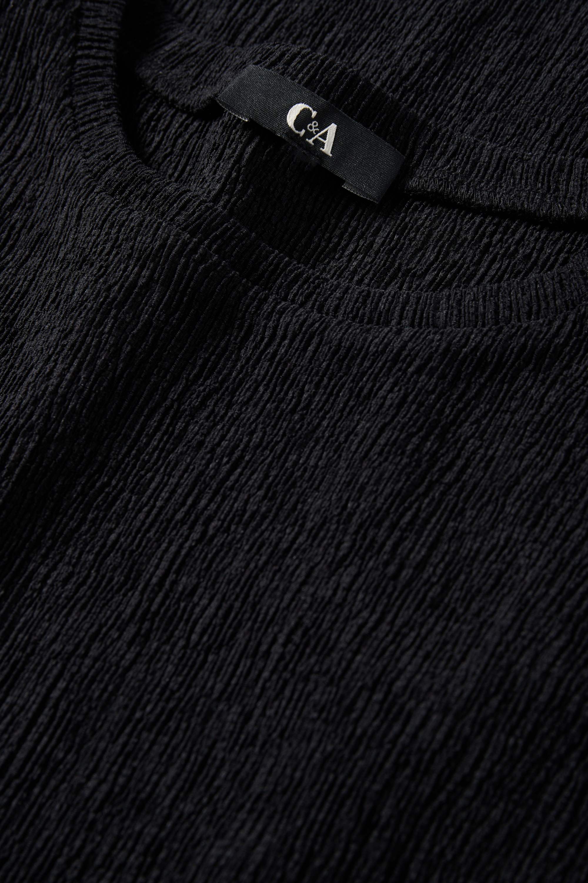 T-shirt - slim fit - textured black
