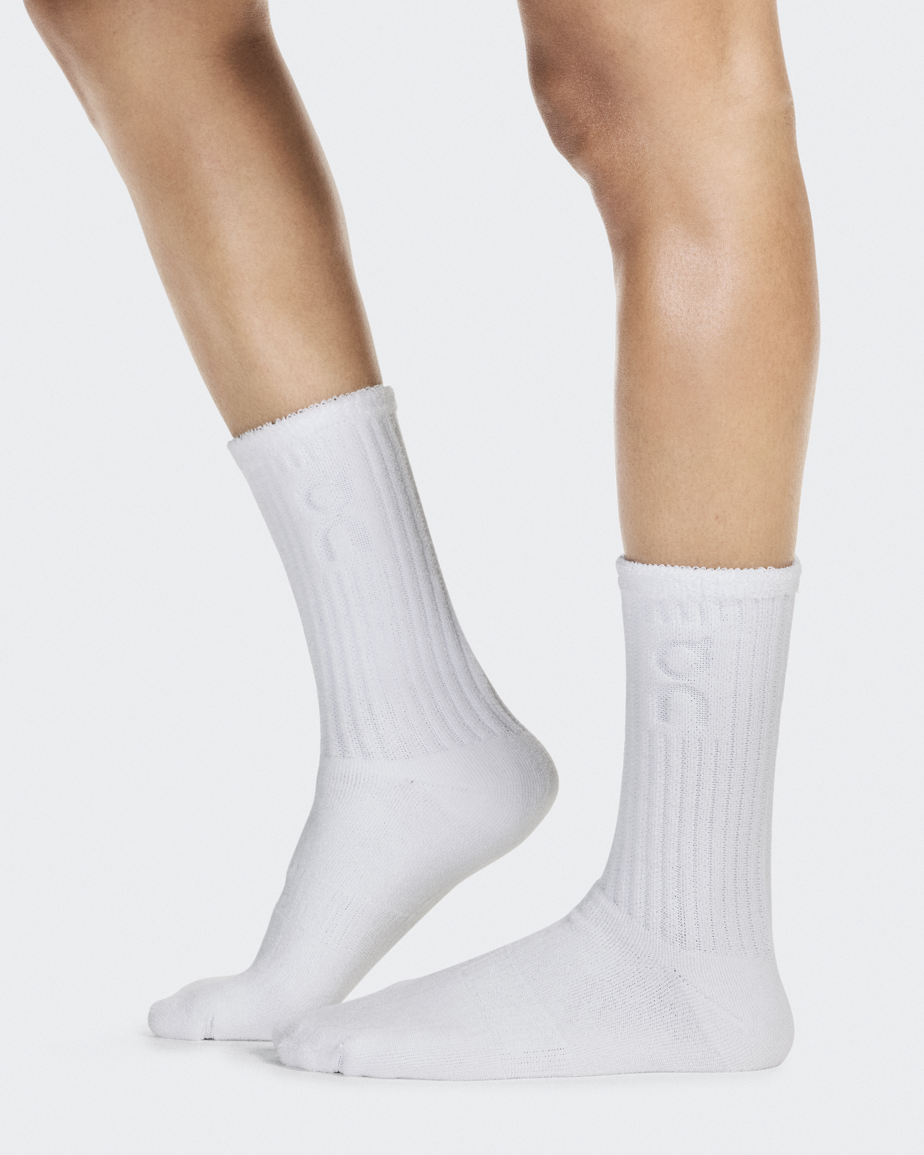 Terry Sock High - White