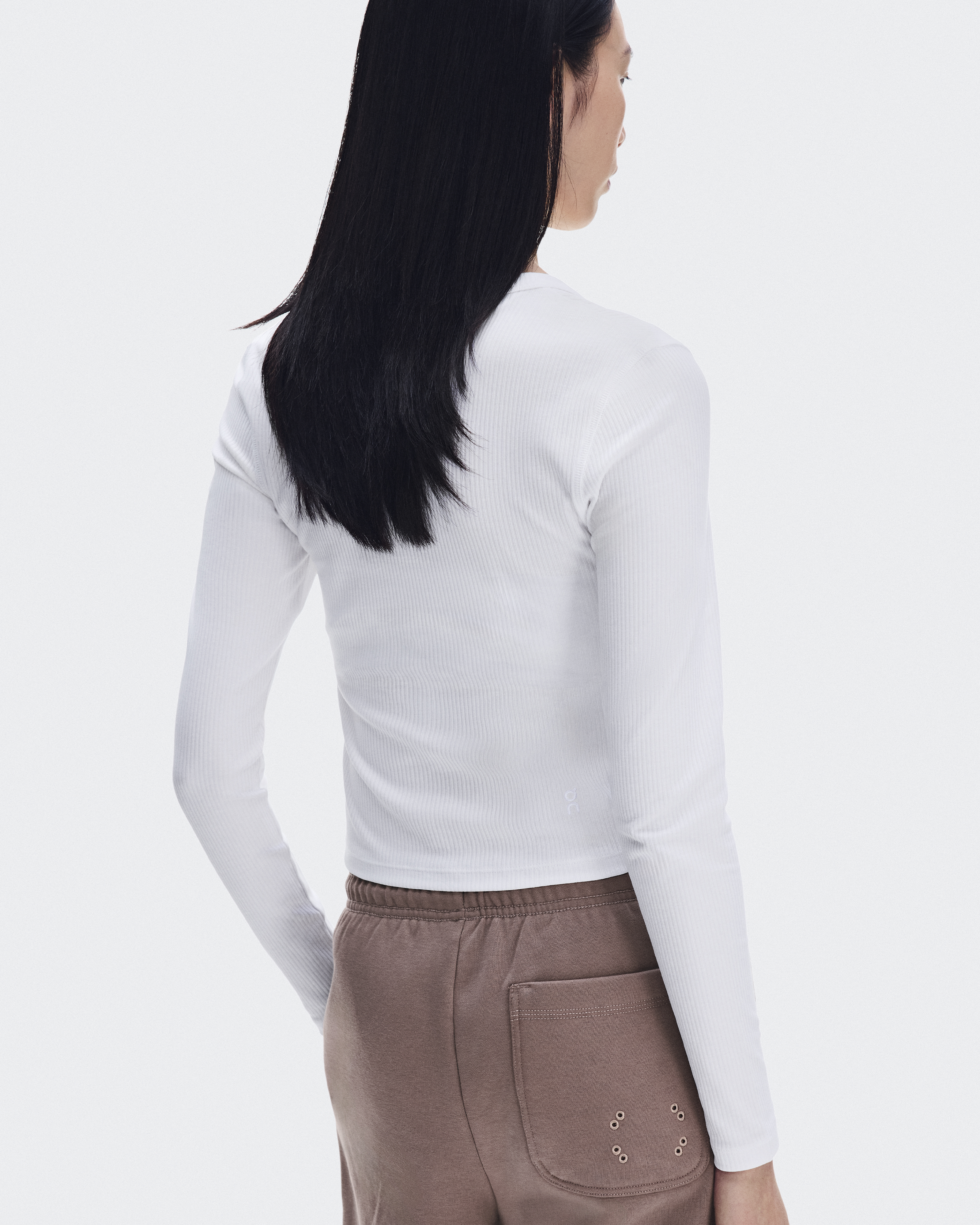 All-Day Ribbed Long-T - White