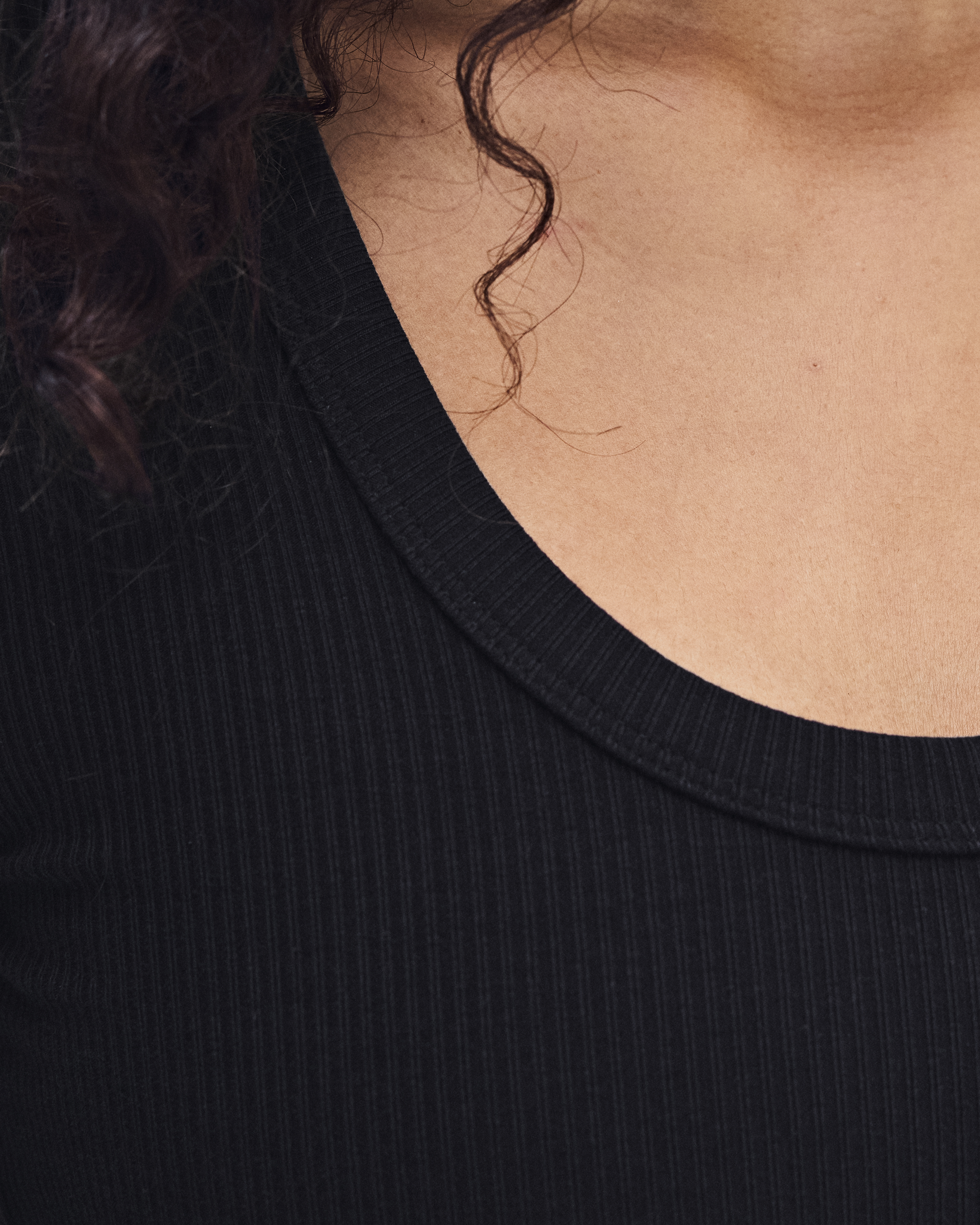 All-Day Ribbed Long-T - Black