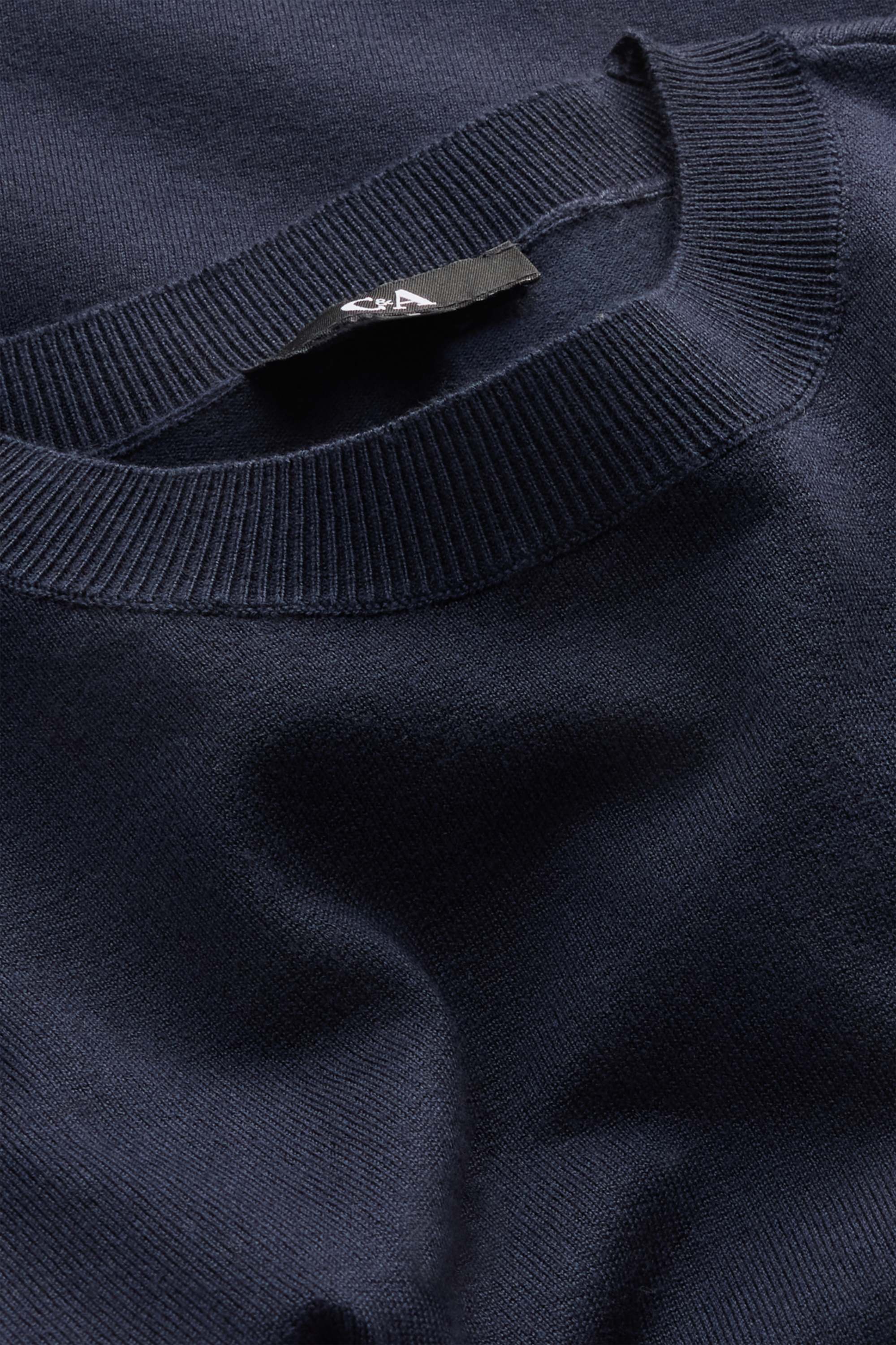 Knitted jumper - short sleeve dark blue