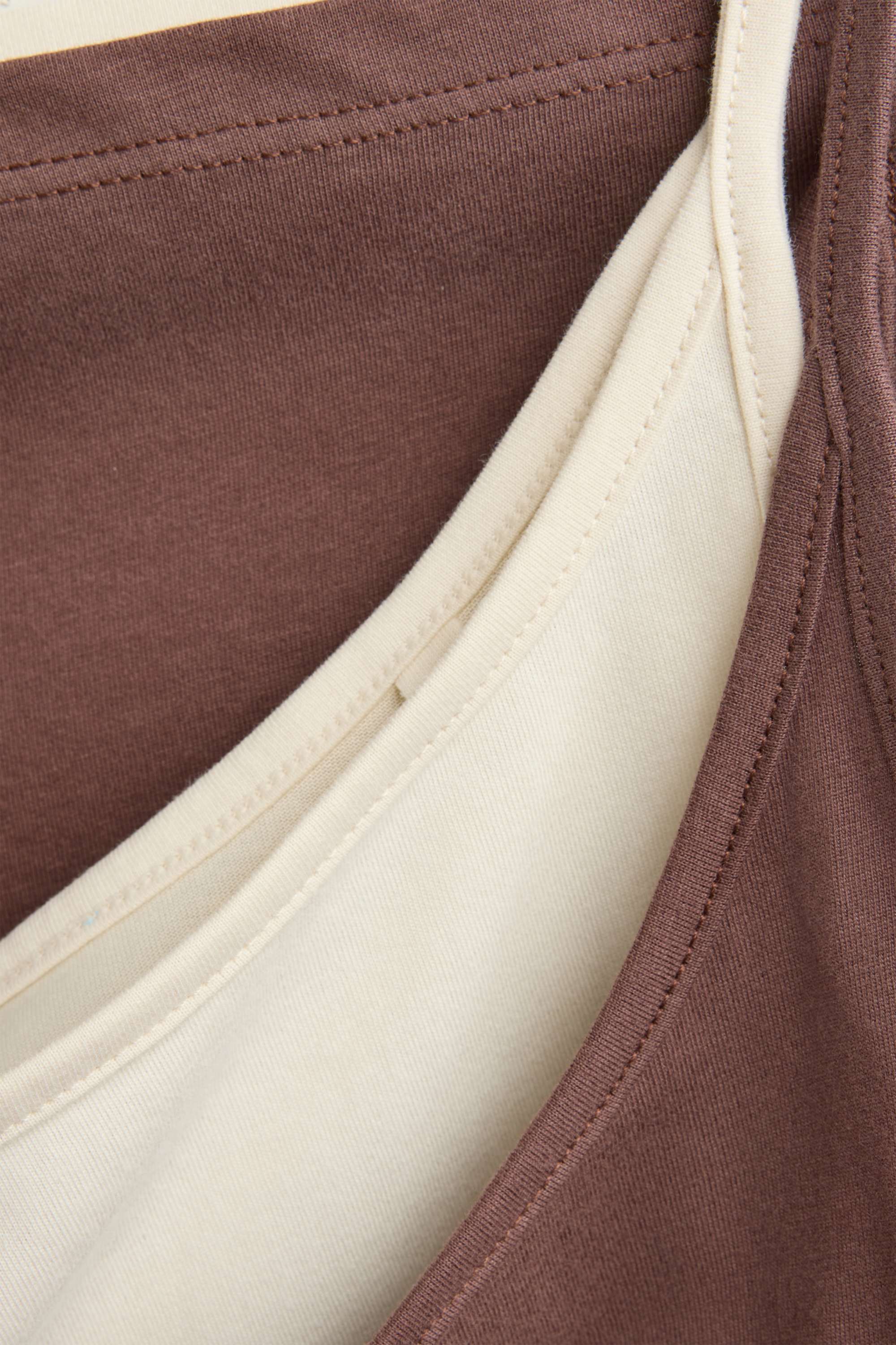 Top - 2-in-1 look brown