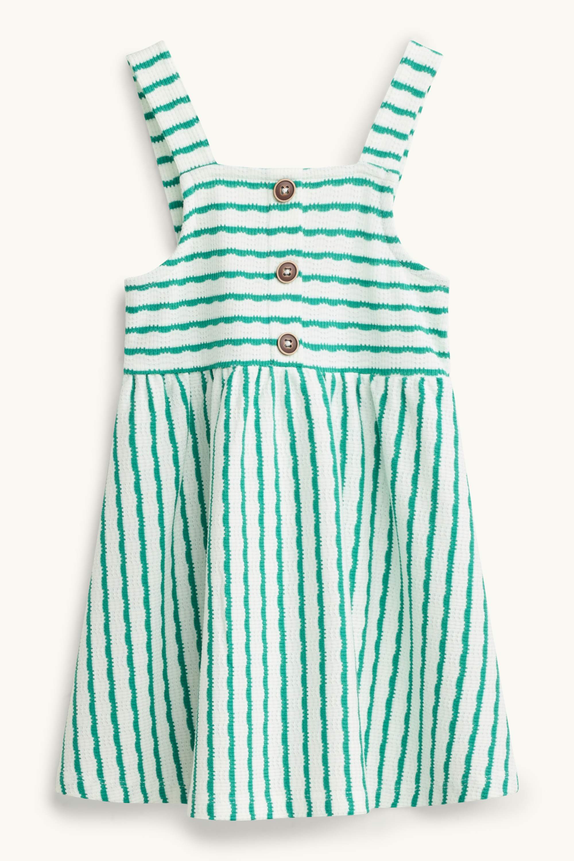 Knitted dress - striped white / green