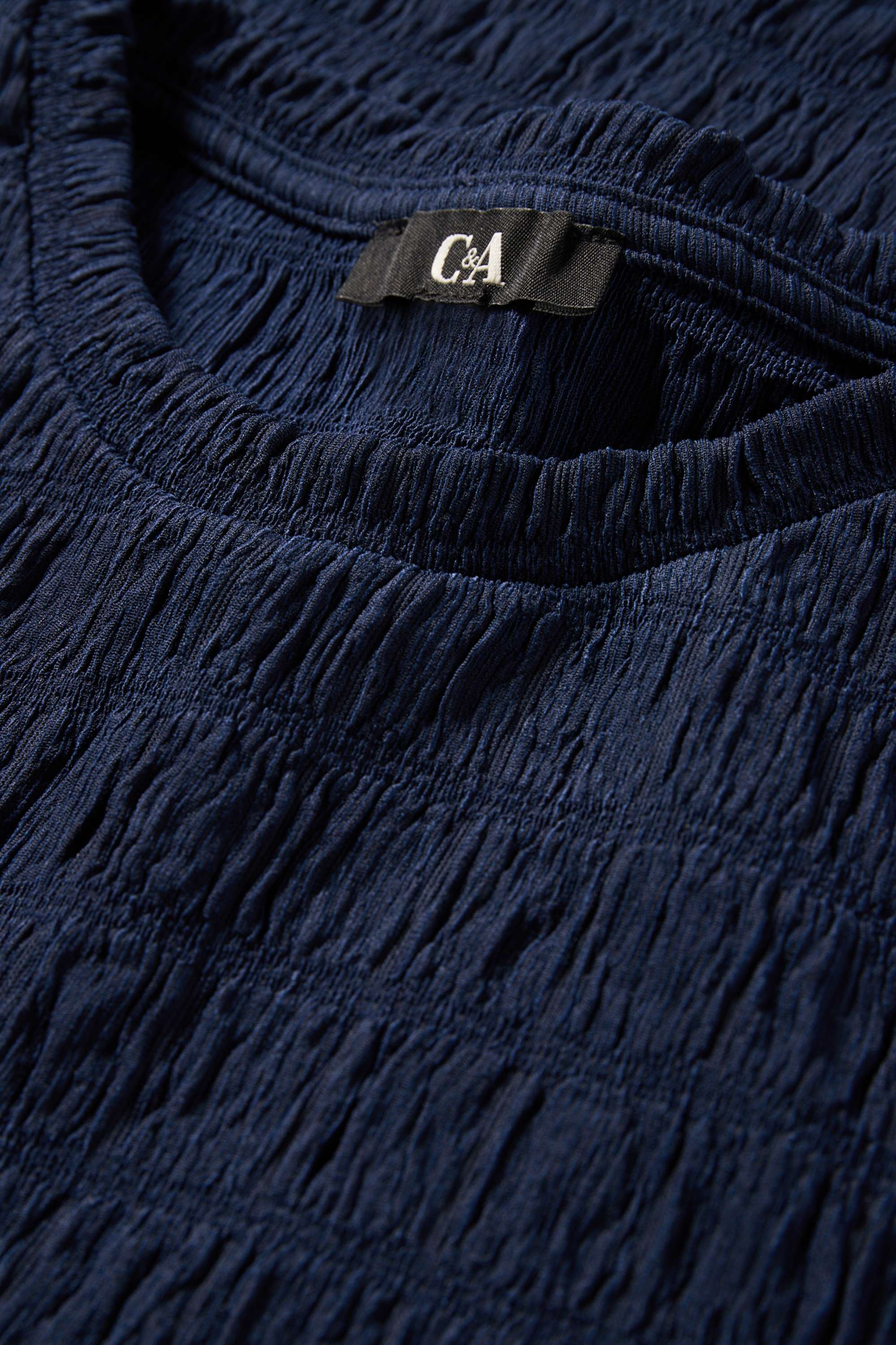 T-shirt - regular fit - smocked dark blue