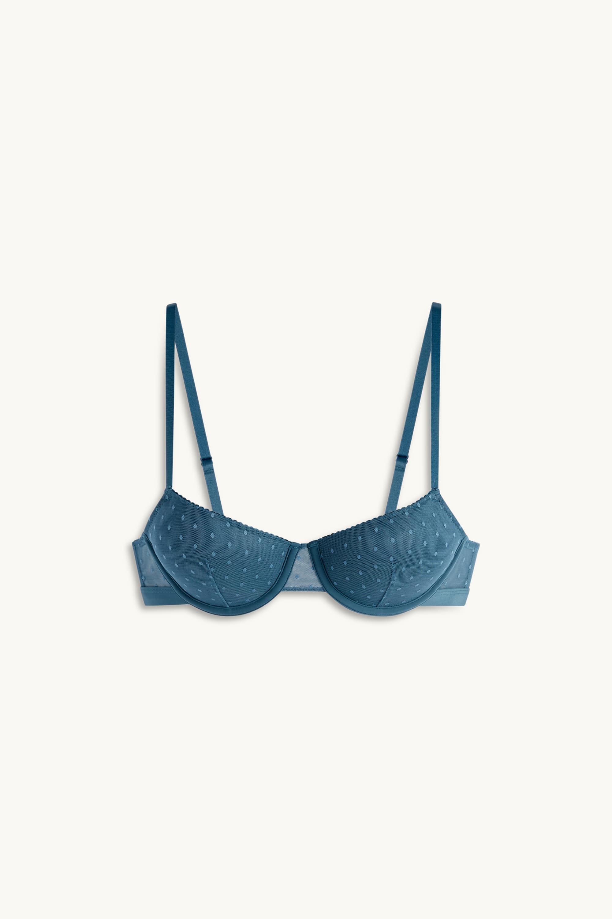 Underwire bra - DEMI - padded - polka dot petrol