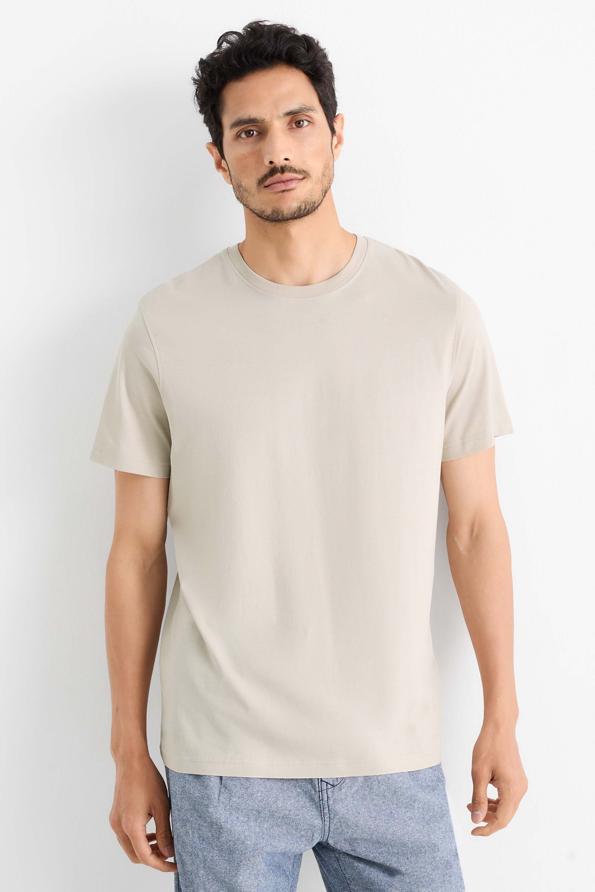 T-shirt - regular fit beige (6)