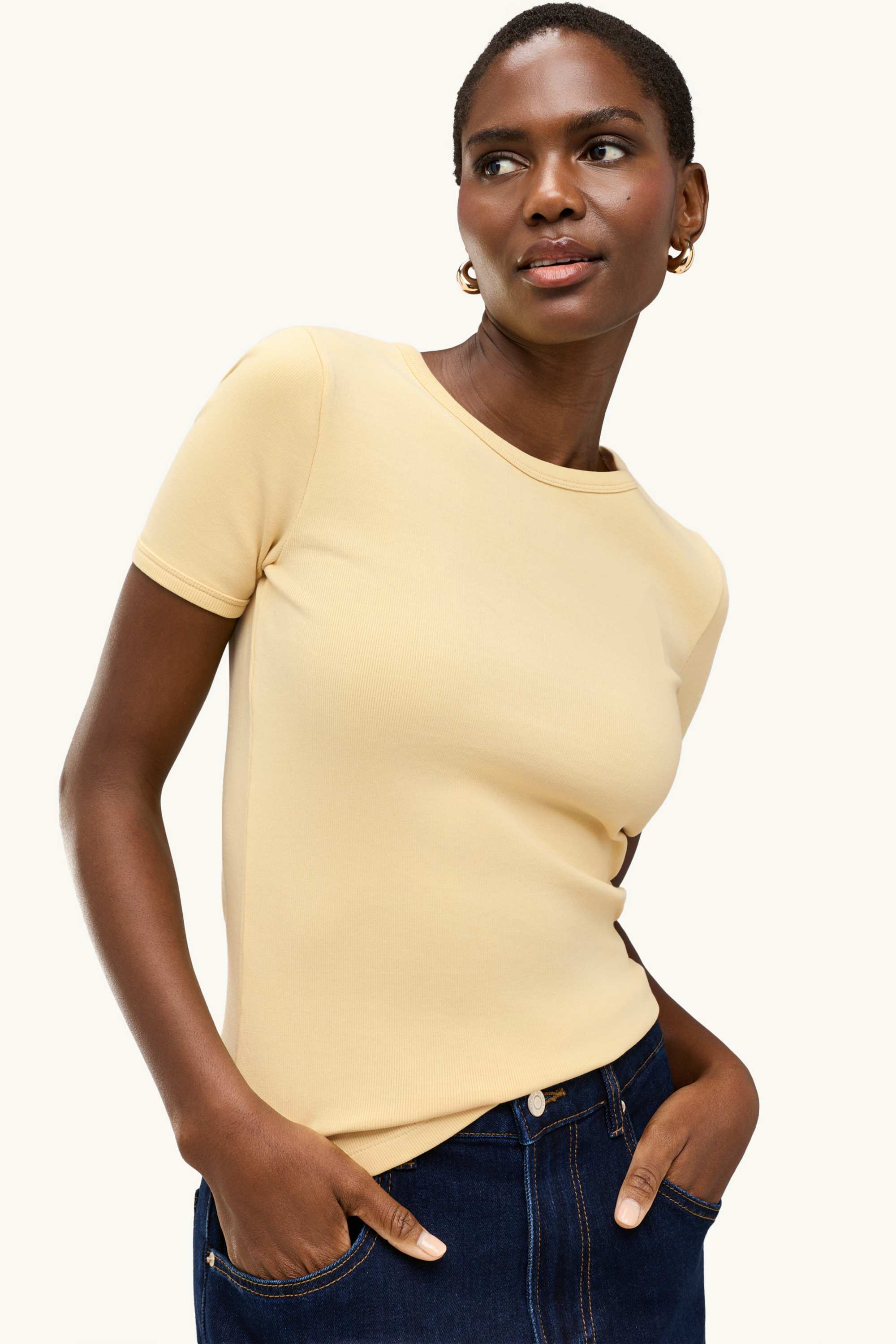 T-shirt - slim fit yellow