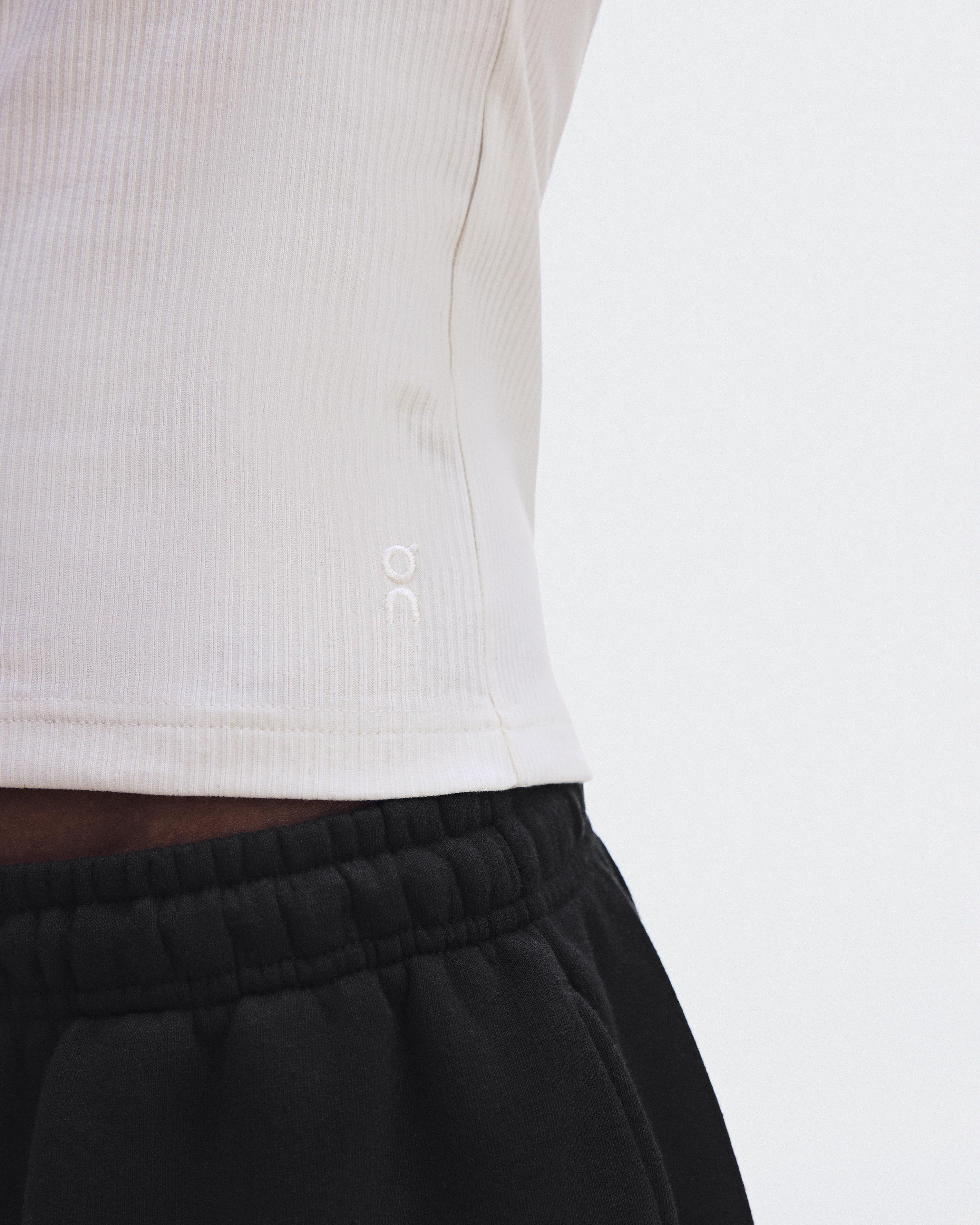 All-Day Ribbed Tank - Ivory | Black