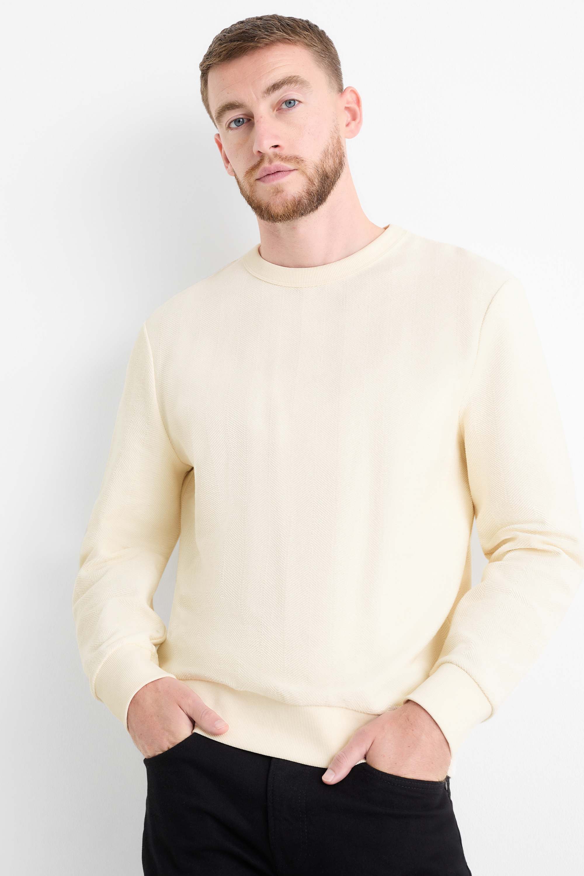 Sweatshirt - textured cremewhite