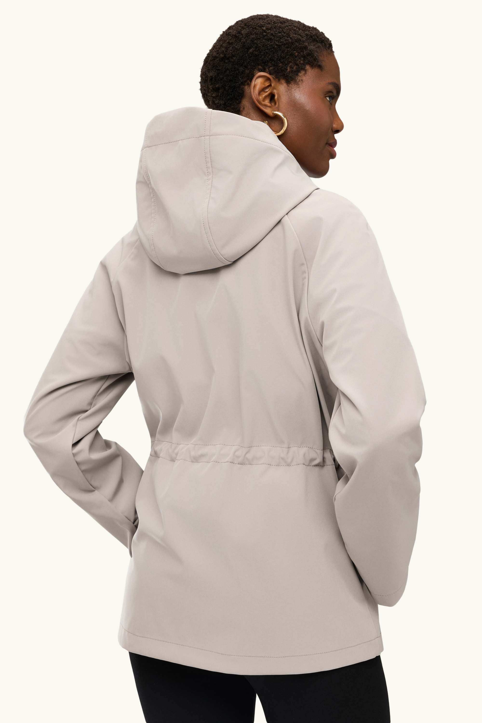 Softshell jacket with hood - water-repellent - 4 Way Stretch beige