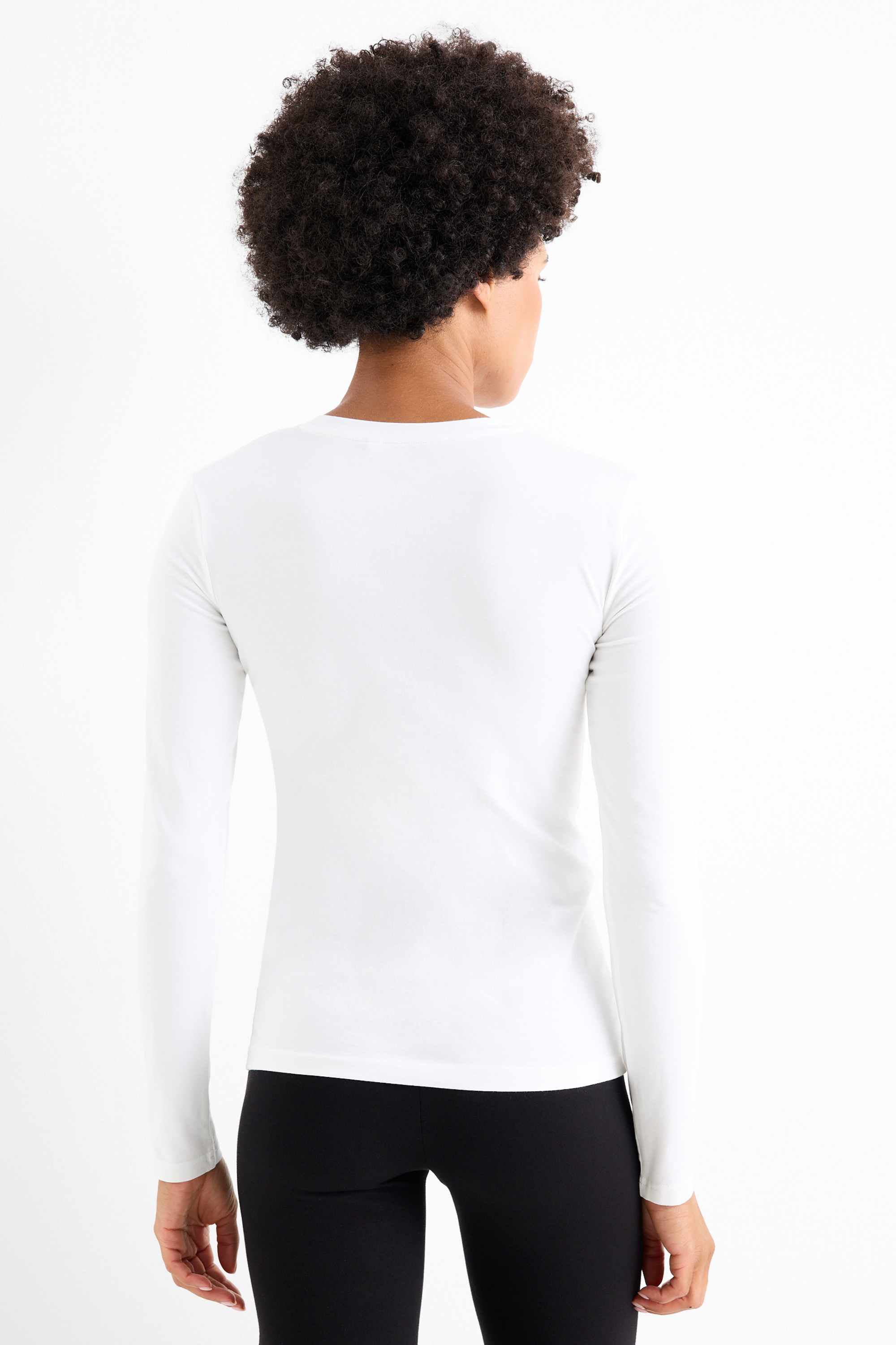 Long sleeve top - slim fit white