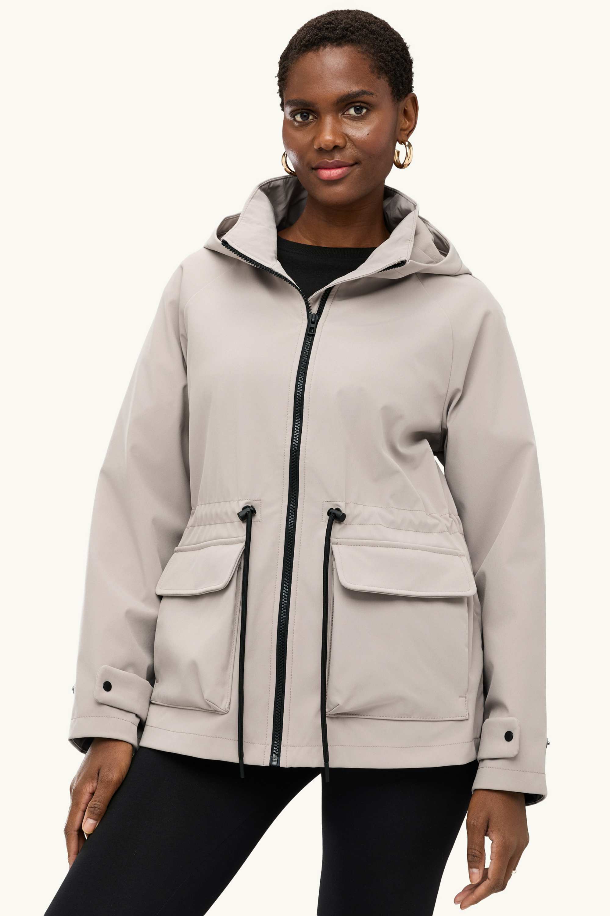 Softshell jacket with hood - water-repellent - 4 Way Stretch beige