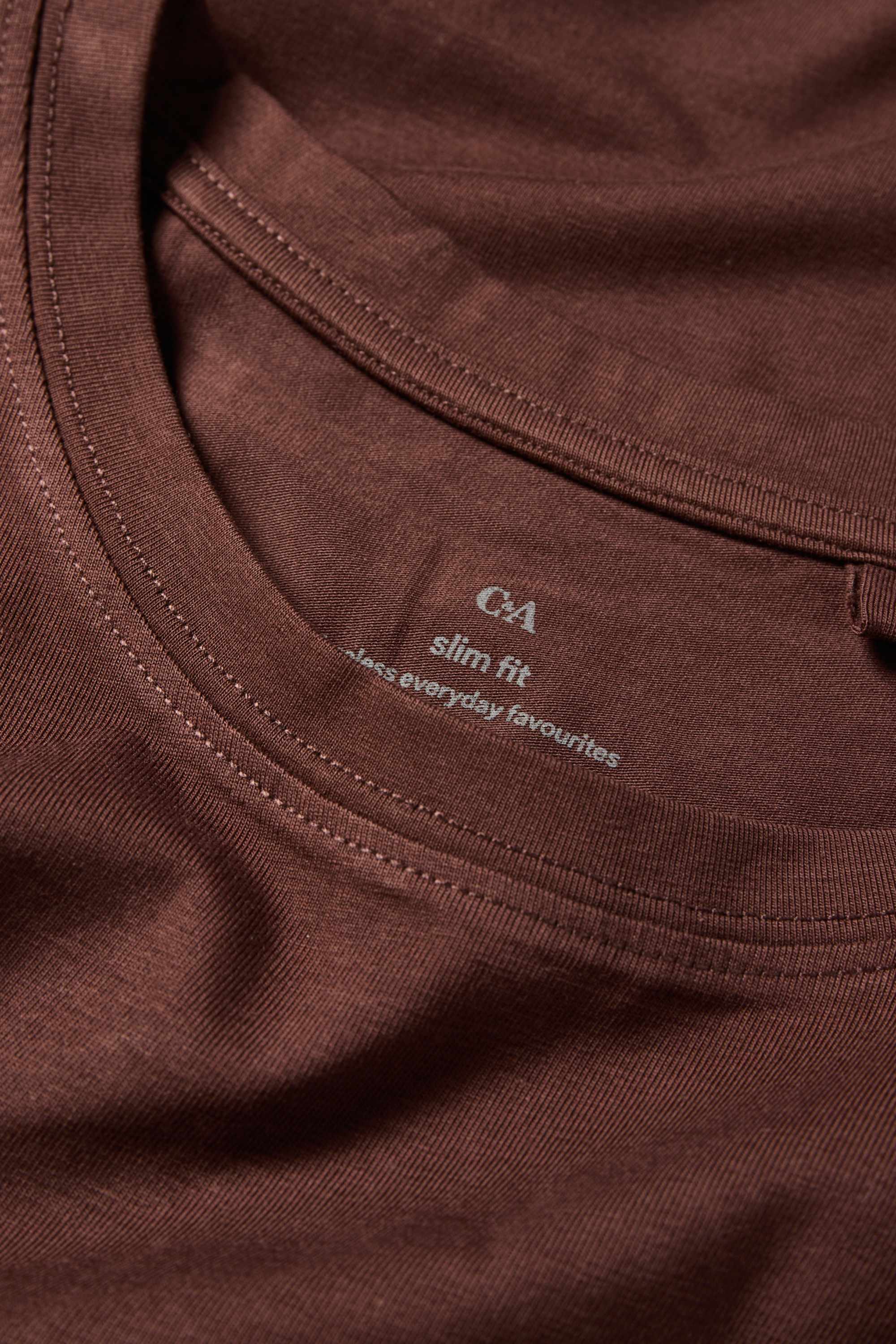 Long sleeve top - slim fit dark brown