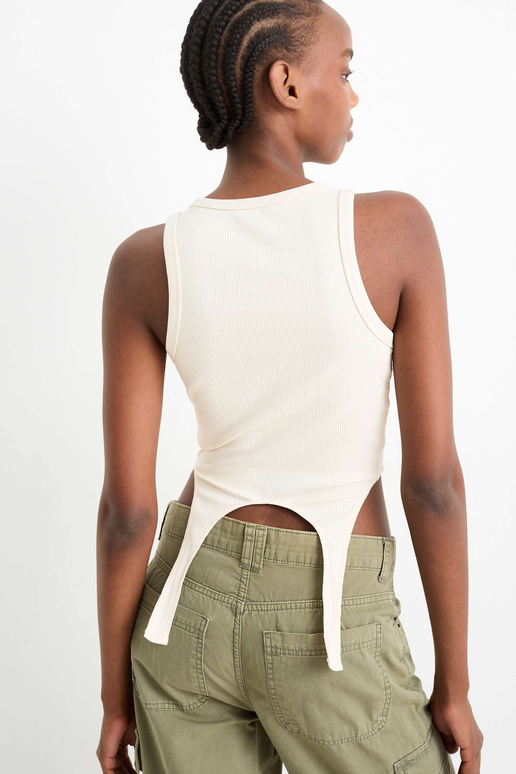Cropped top light beige