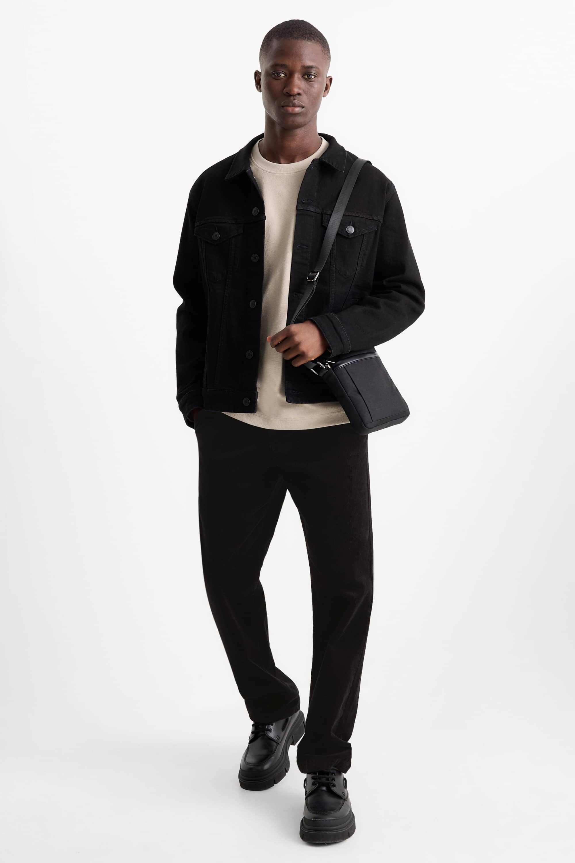 Corduroy chinos - regular fit black