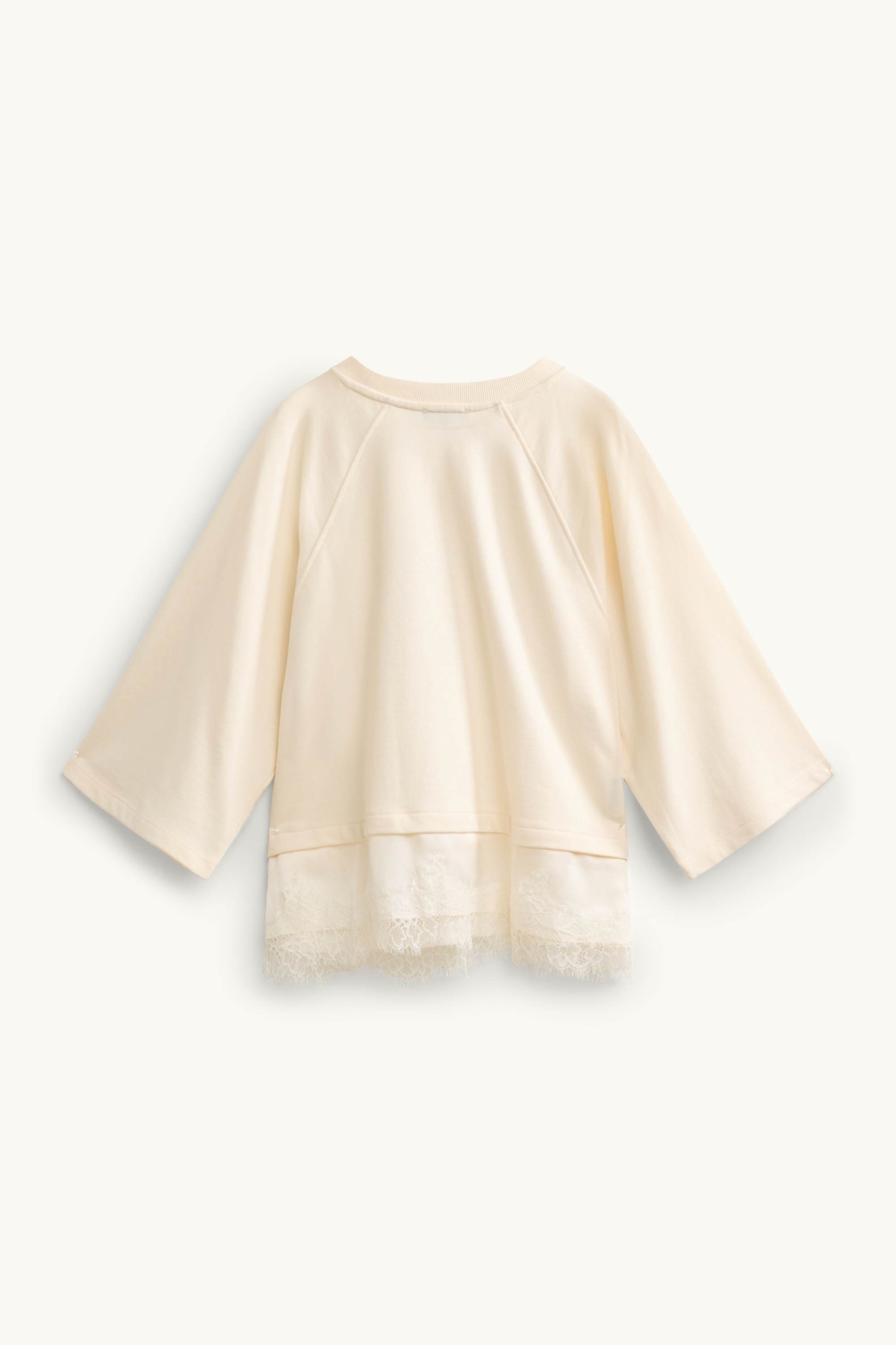 Sweatshirt - 2-in-1 look creme