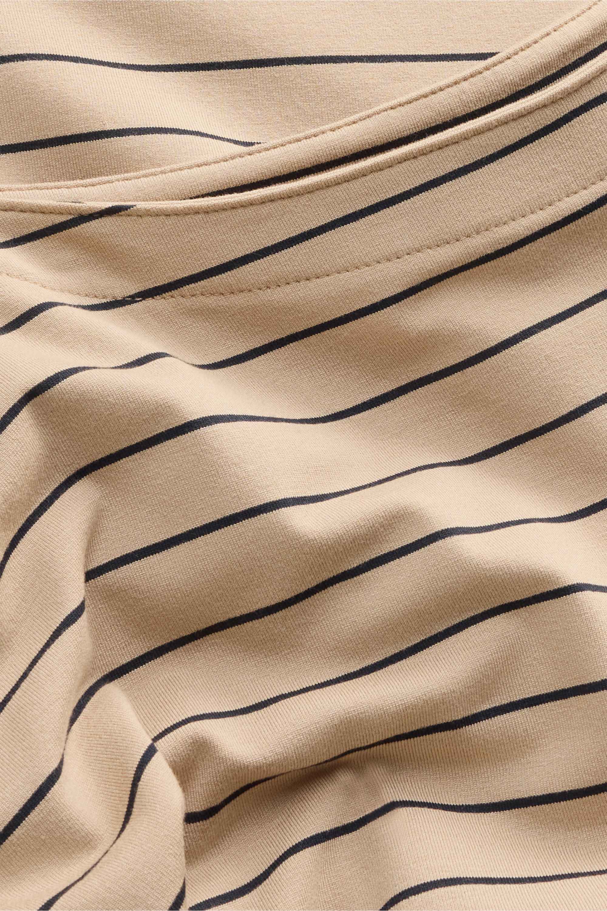 Long sleeve top - regular fit - striped beige